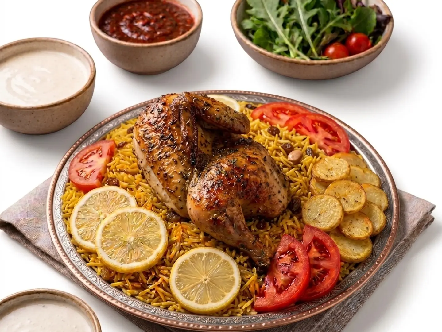 نصف فروج مع رز القيصر