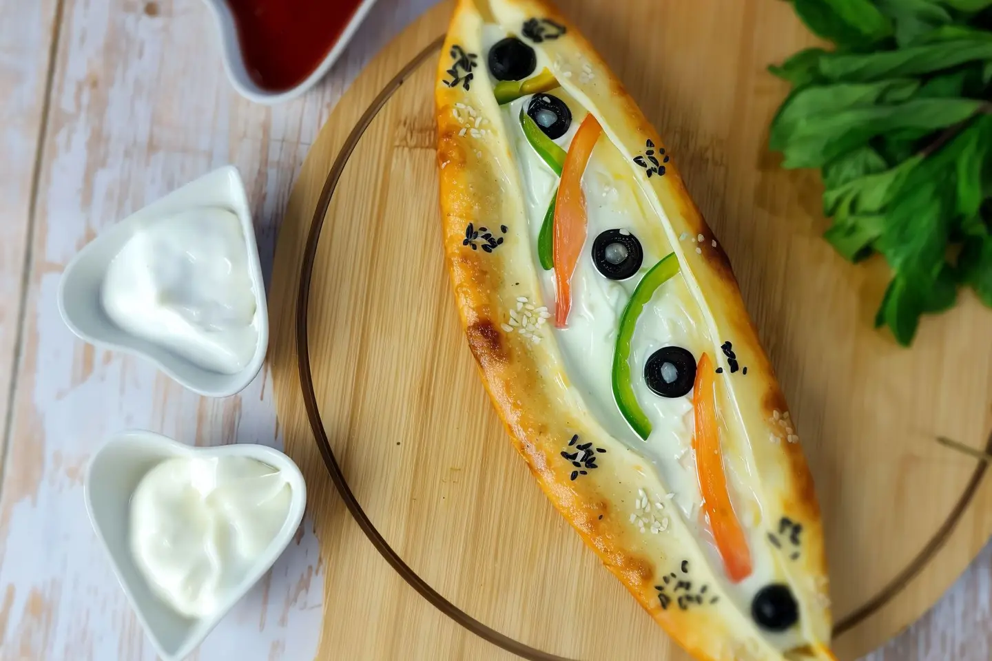 Pie With Melted Cheese And Vegetables
