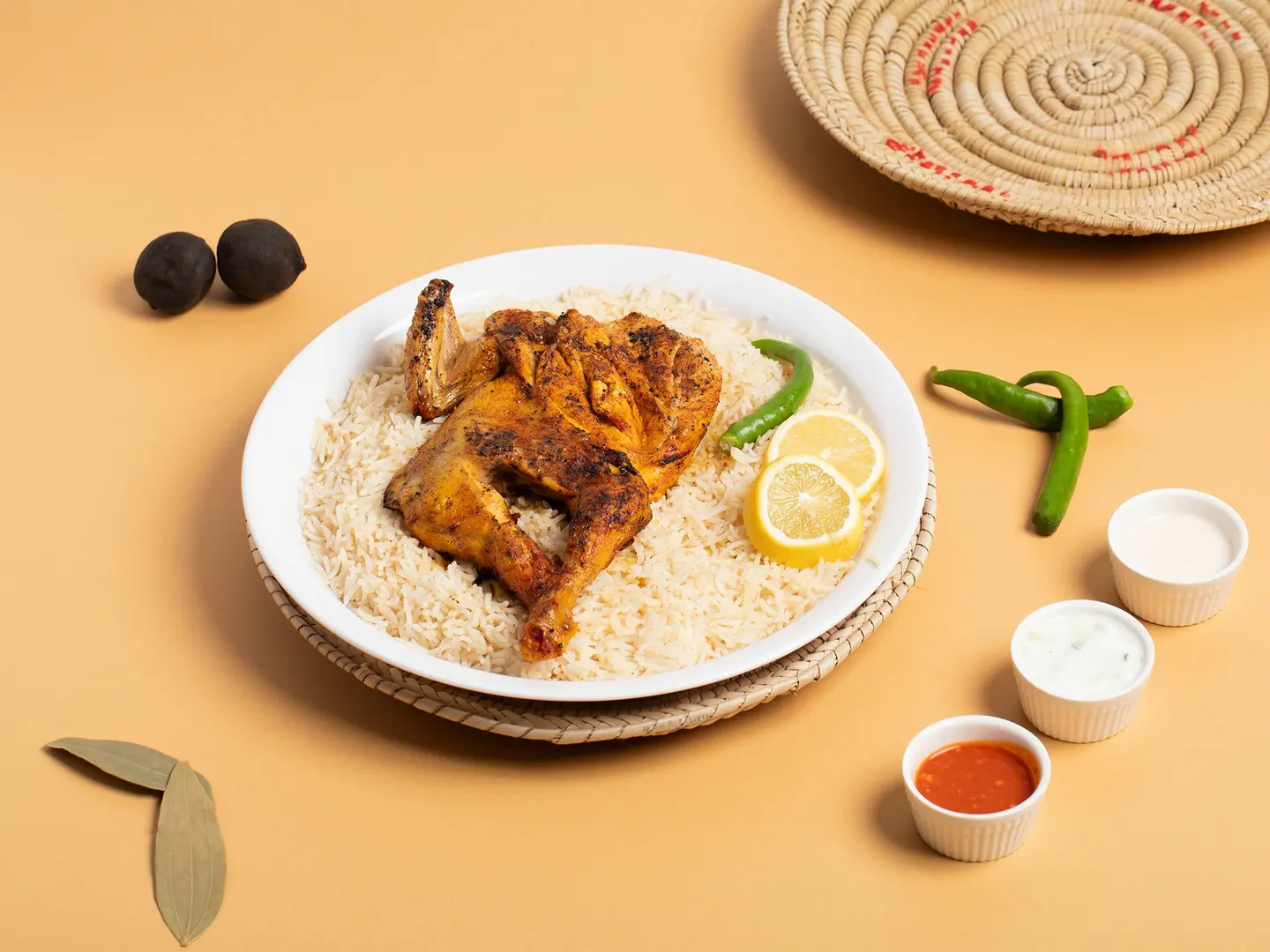 مظبي بالمرخ نصف دجاج رز بسمتي