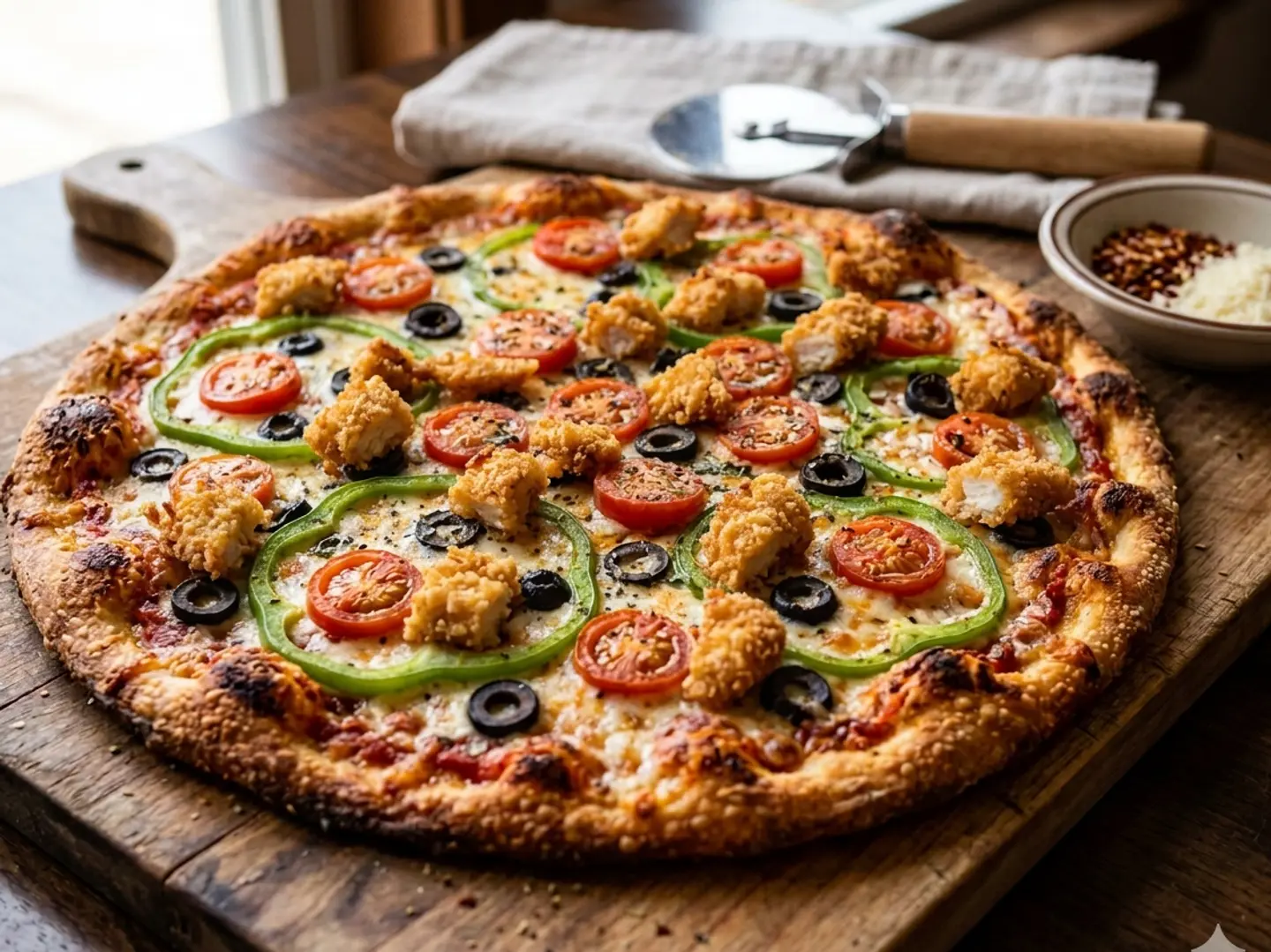 بيتزا دجاج كرسبي