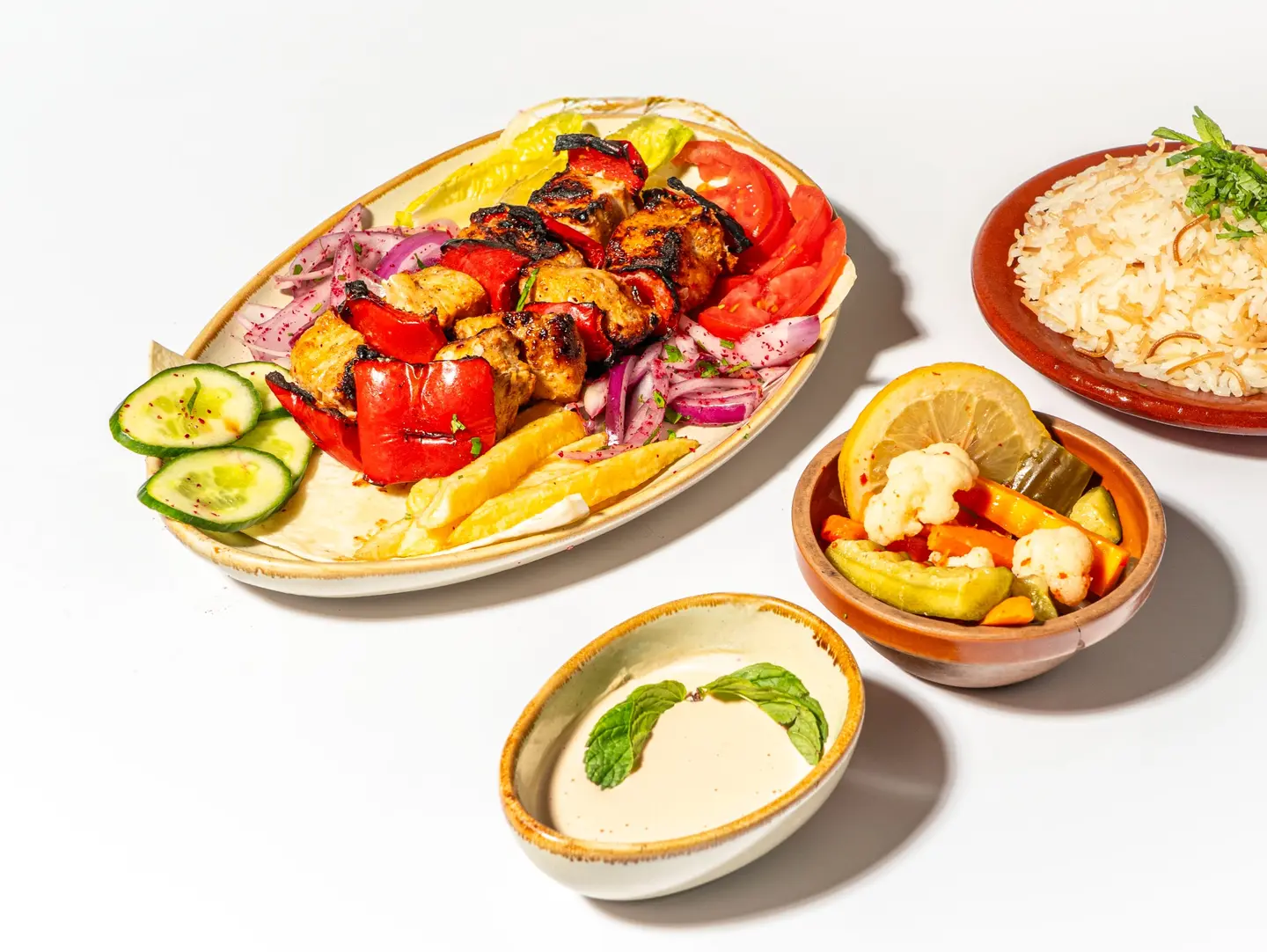 صحن شيش طاووق 2 سيخ