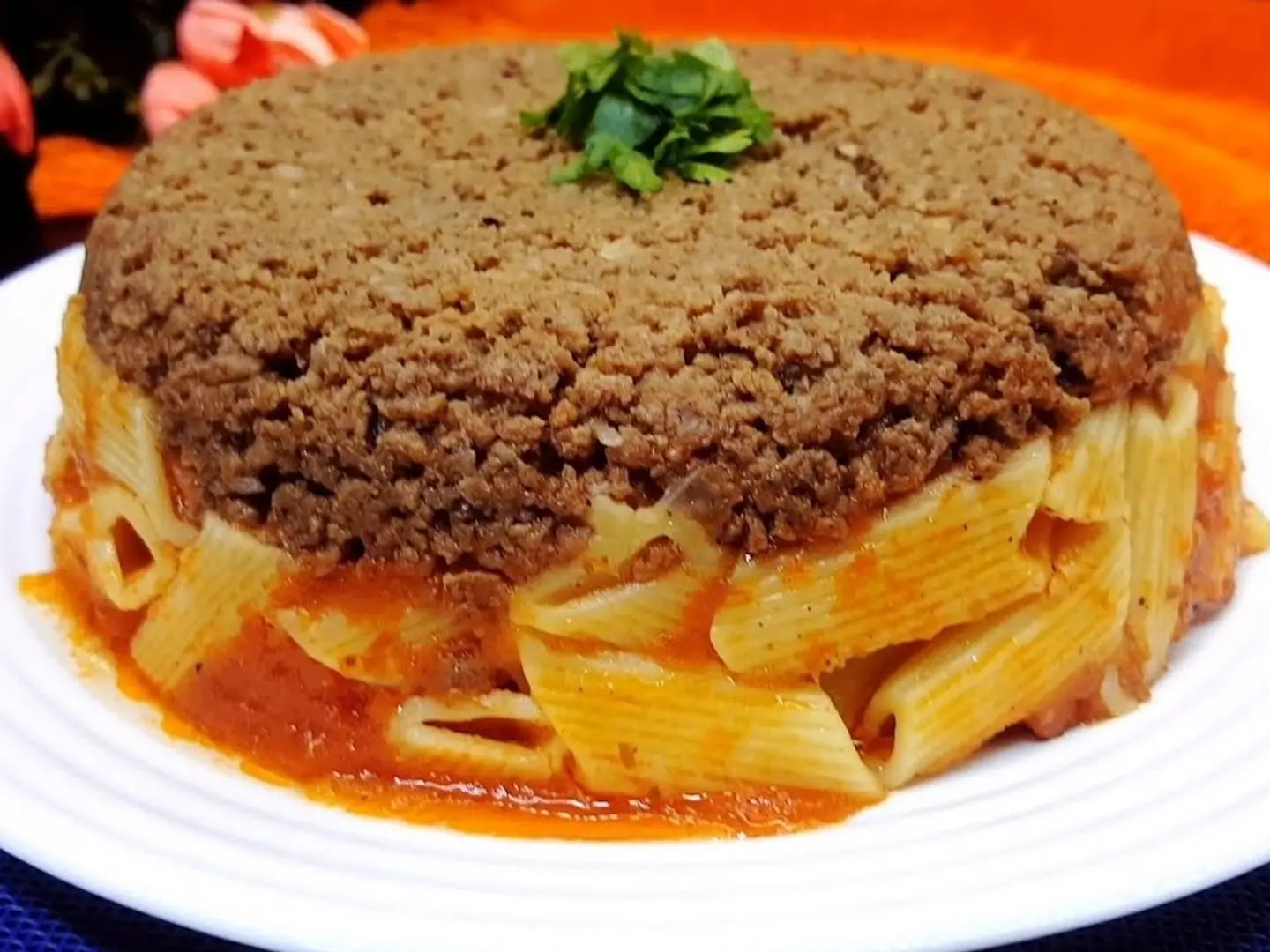 طاجن مكرونه باللحمه