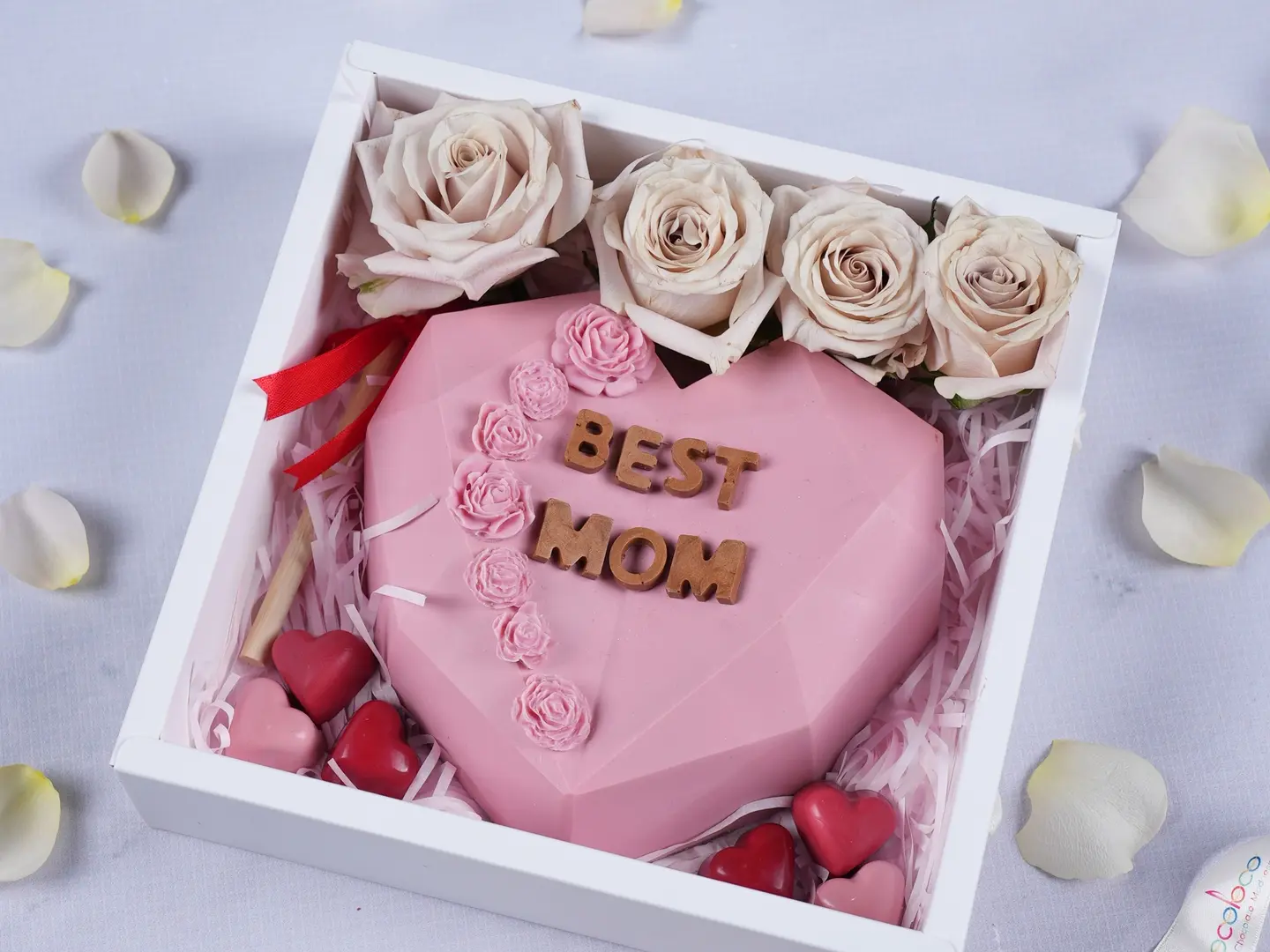 Pink Heart With Word (Best Mom)