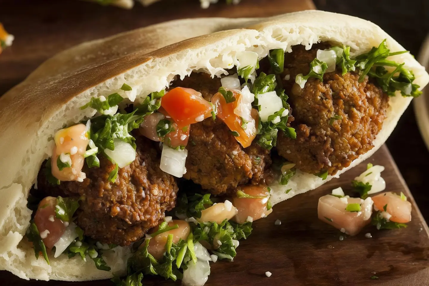 Foul Sandwich With Falafel And Hummus
