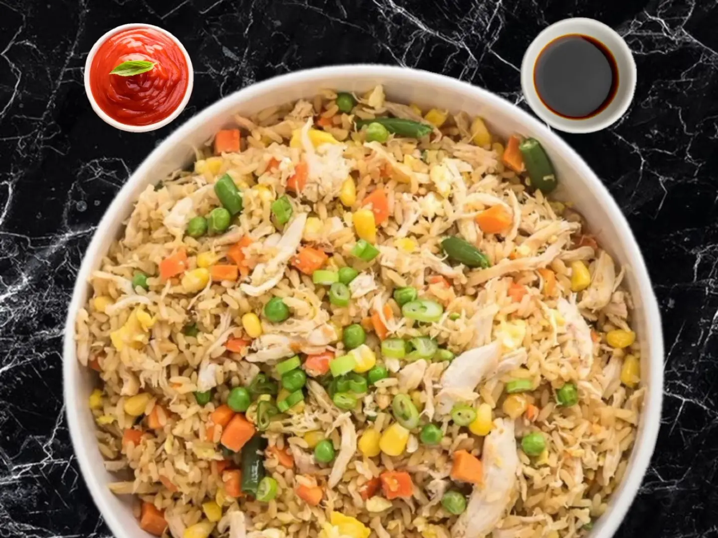 أرز مقلي بالدجاج