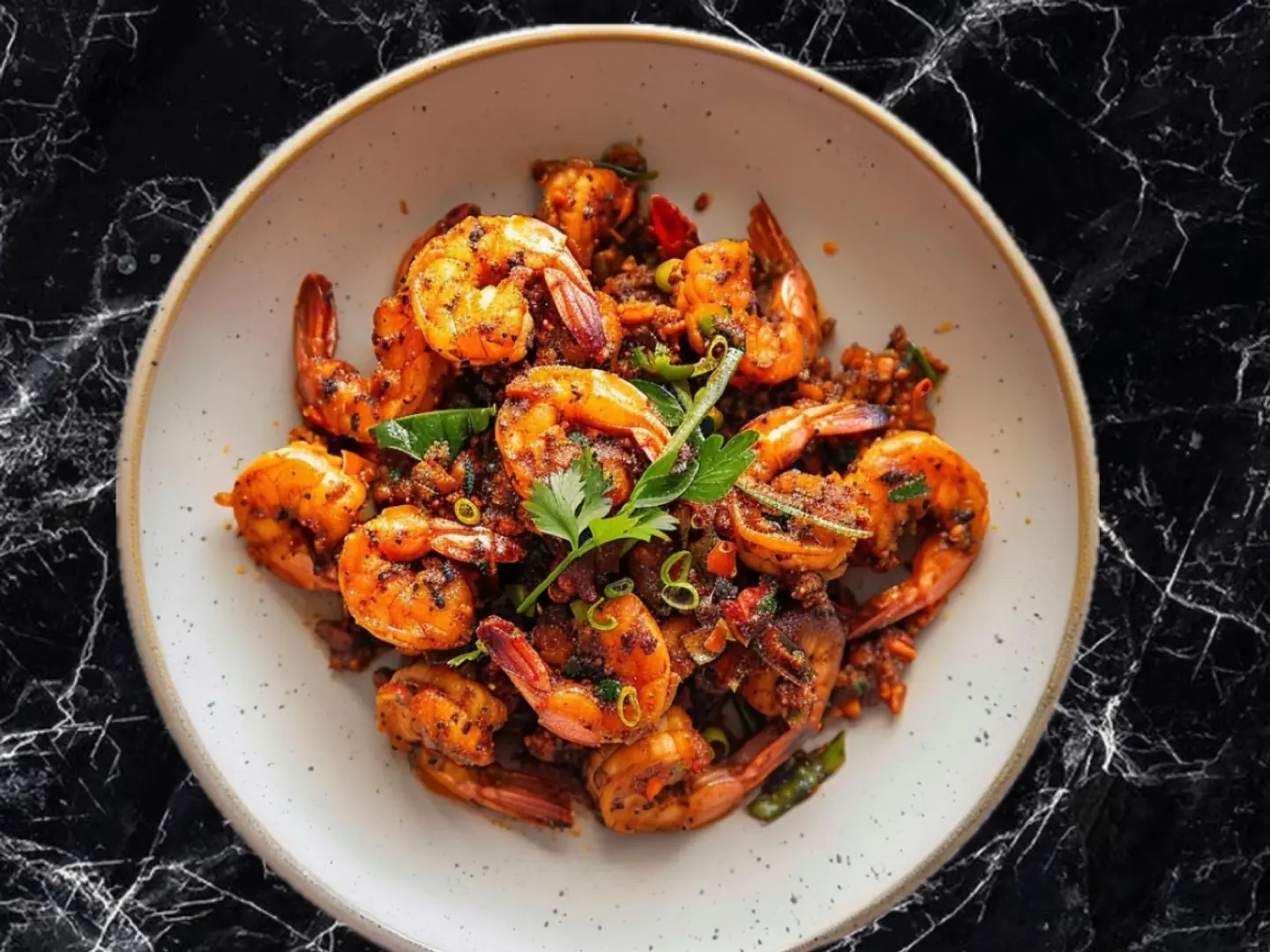 روبيان مقلي بالفلفل