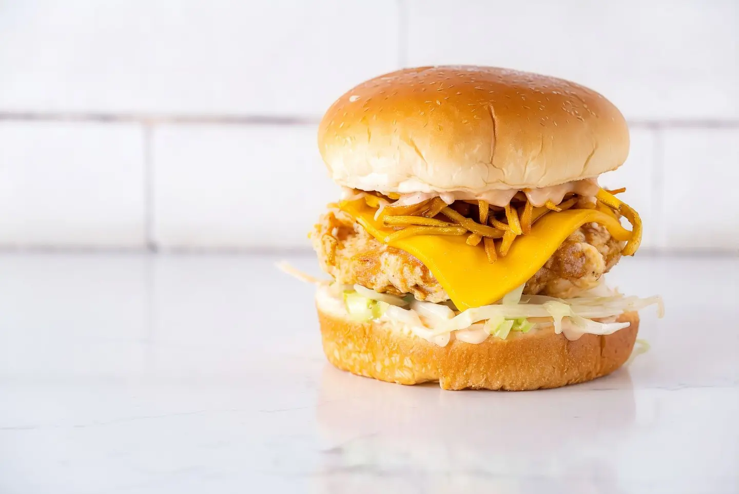 Chicken Burger With Sweet Fries
