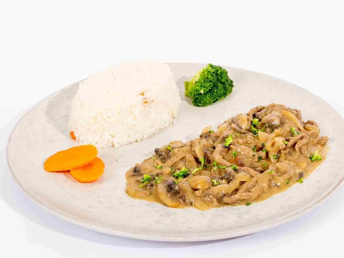 Beef Stroganoff With Mushrooms And Rice