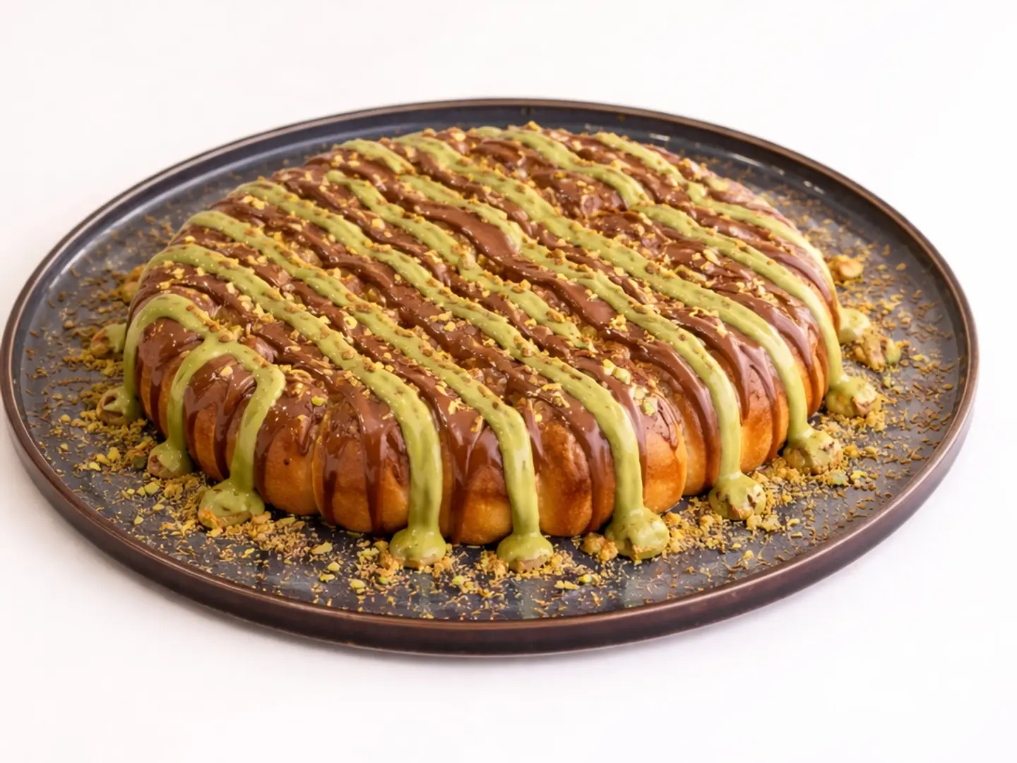 خلية البستاشيو والنوتيلا مع الكنافة المحموسة صغير - صغير