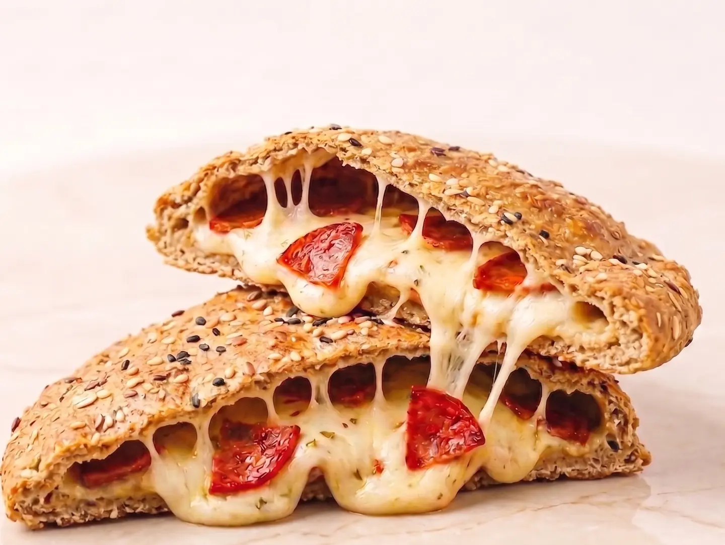 Healthy Pepperoni & Mozzarella Pie
