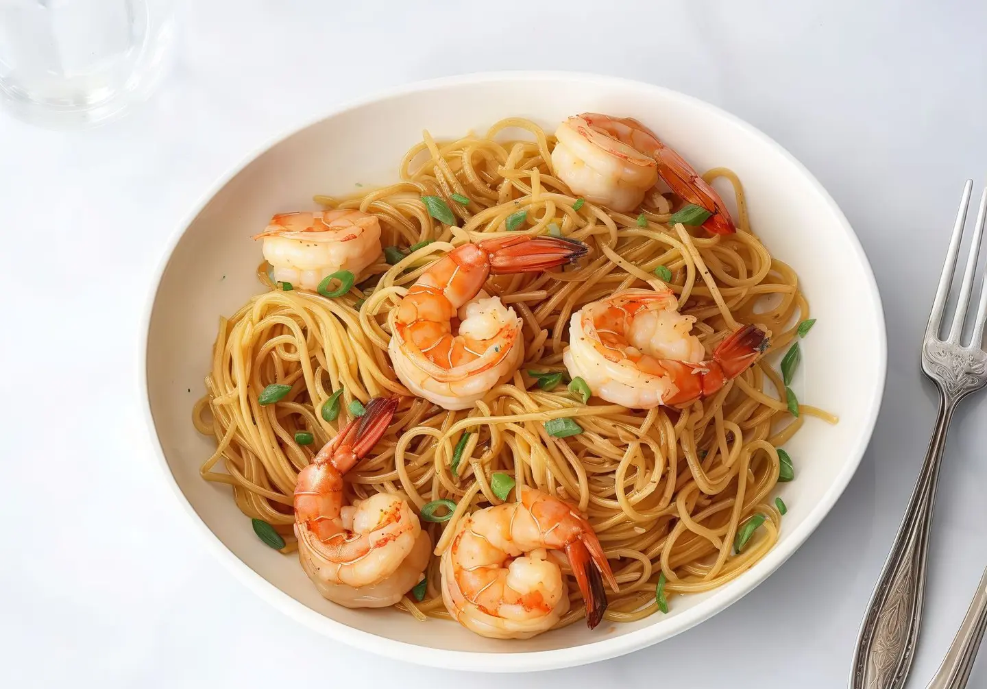 Tray Of Noodles With Shrimp