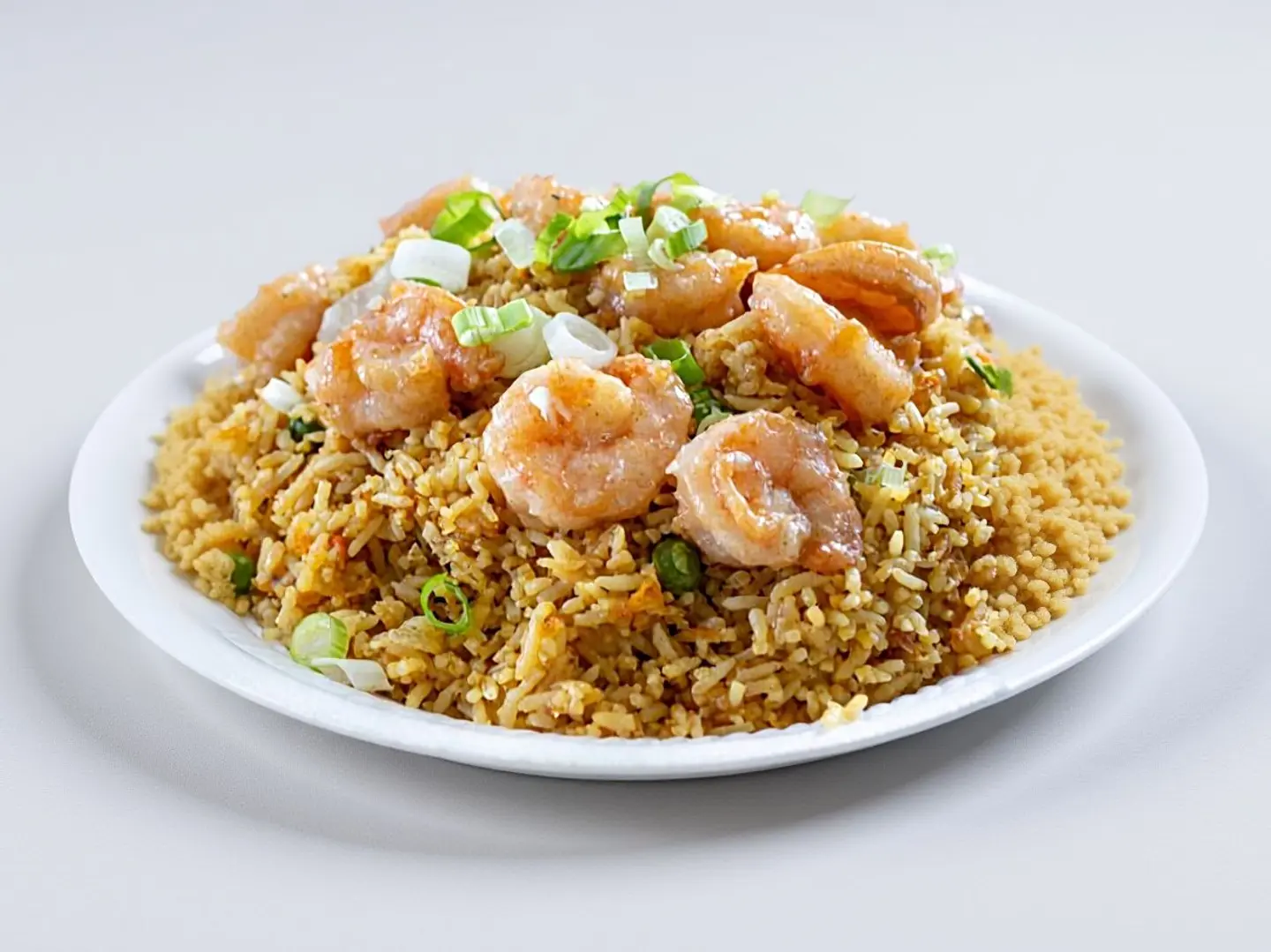 A Tray Of Rice With Shrimp