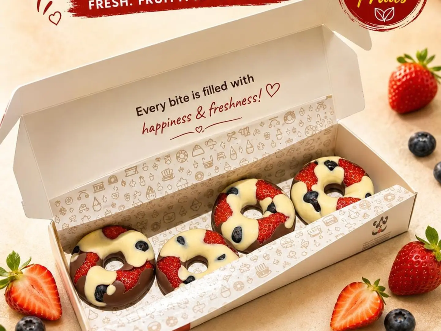 Friut Donuts 4pcs Box