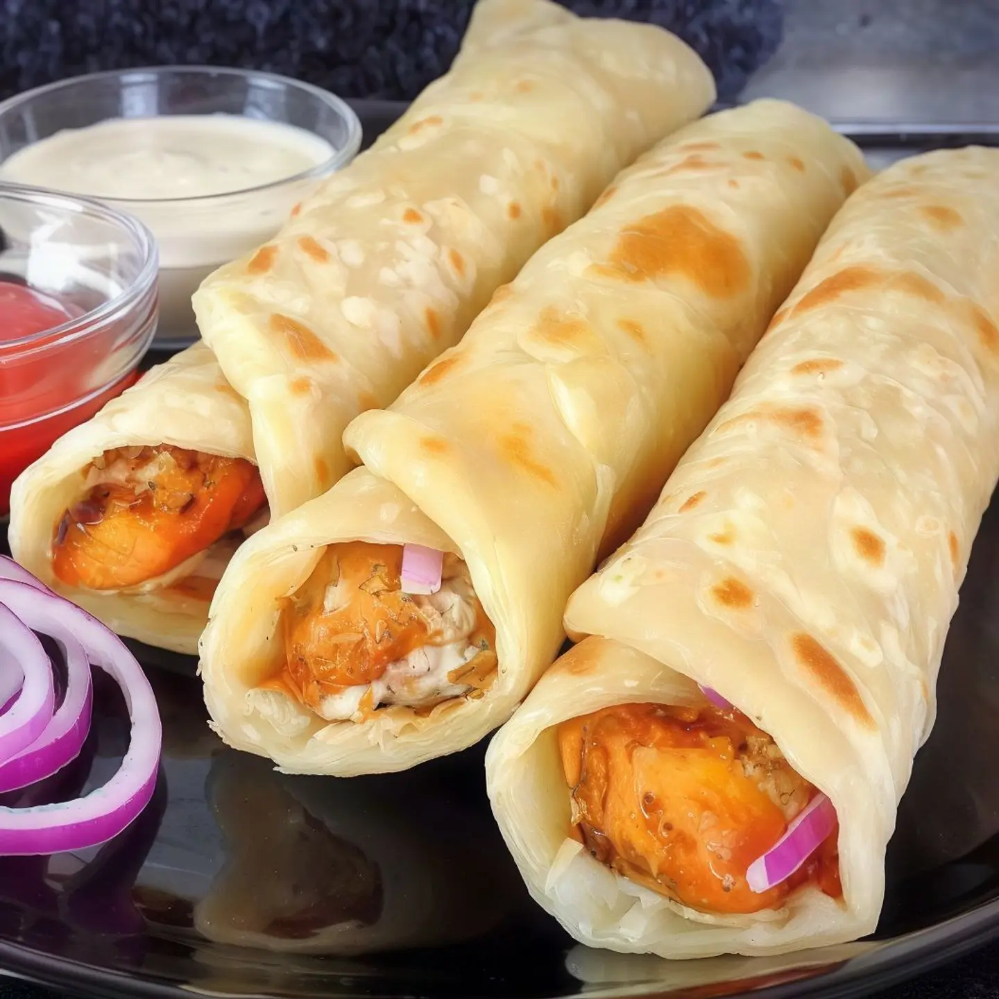 Chicken Behari Ketchup Roll