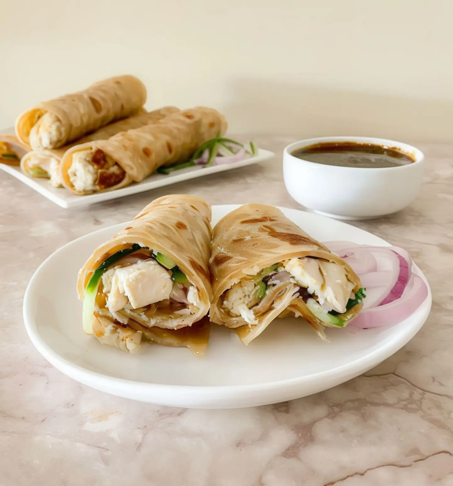 Chicken Malai Boti Bbq Sauce Roll