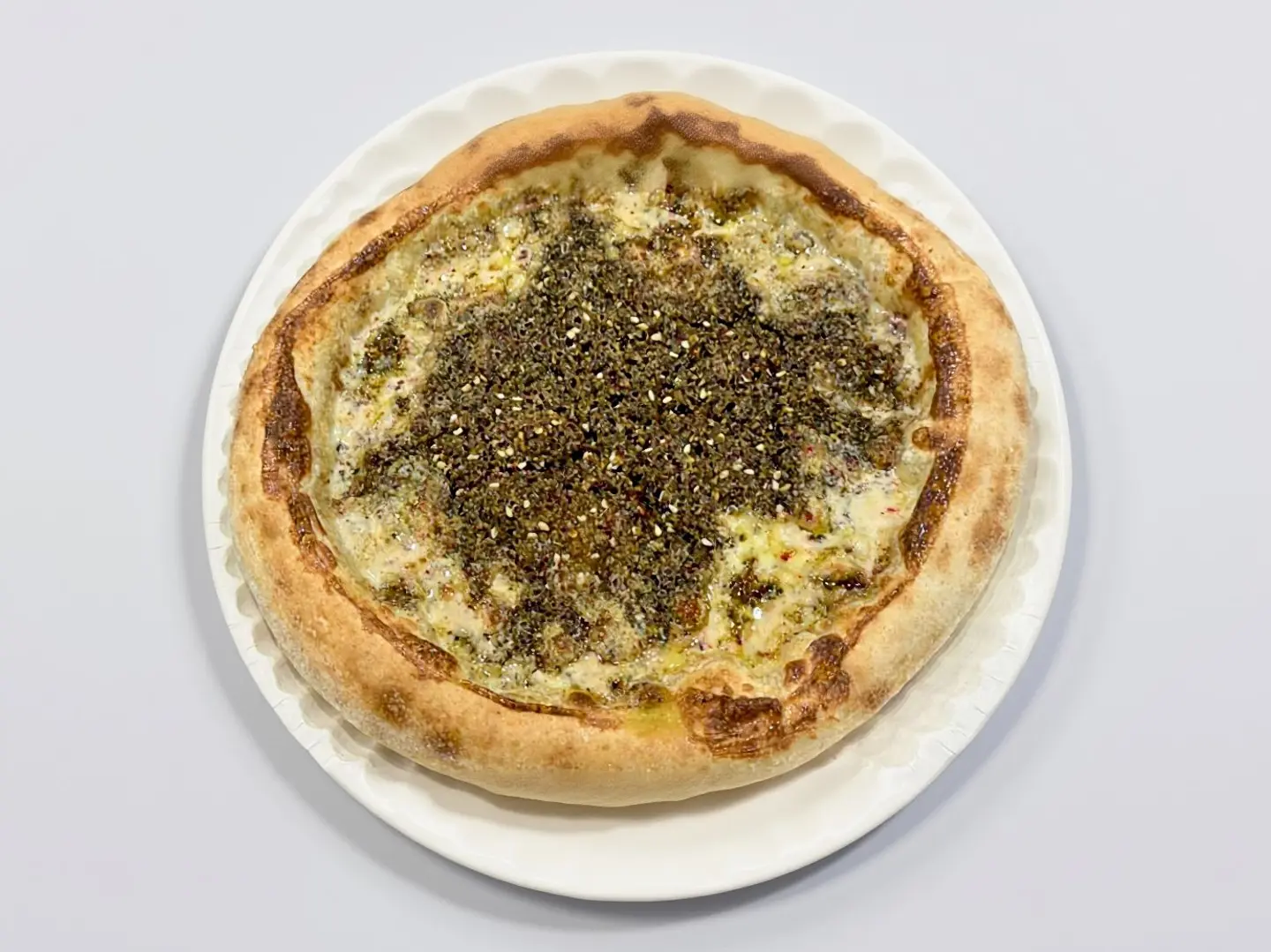Thyme Manoushe With Liquid Cheese
