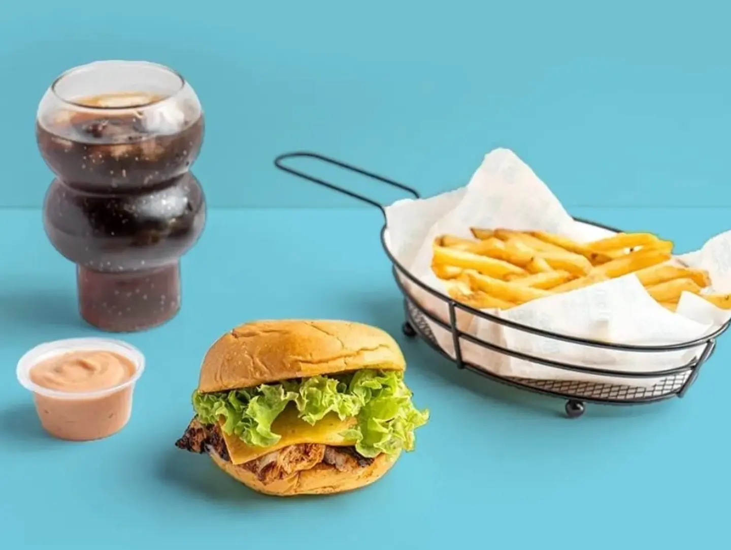 1 Chicken Burger + Chicken Fries + Soft Drink