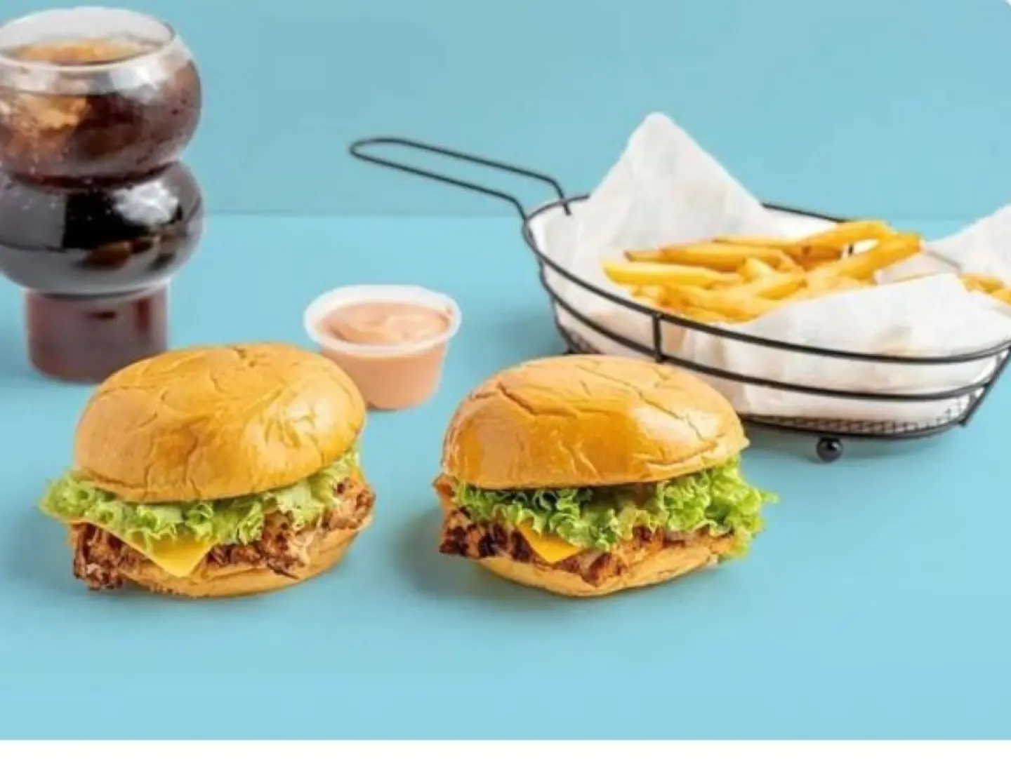 3 Chicken Burgers + 3 Fries + 3 Soft Drinks