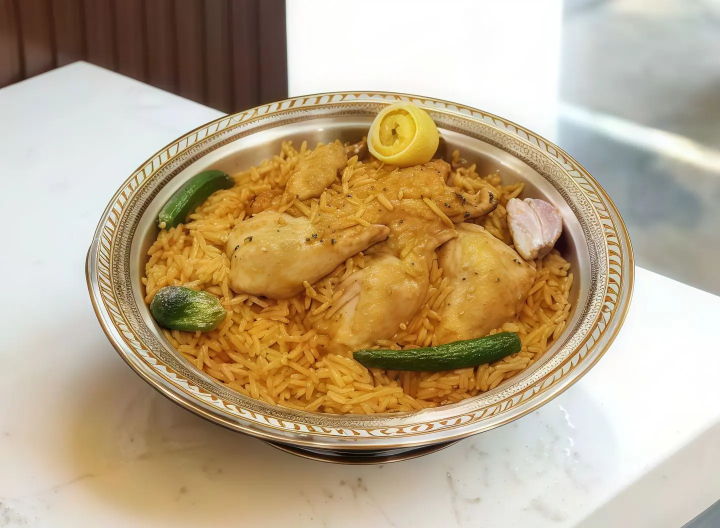دجاج  مدفون مع أرز شعبي مثلوثة  - نصف دجاجة
