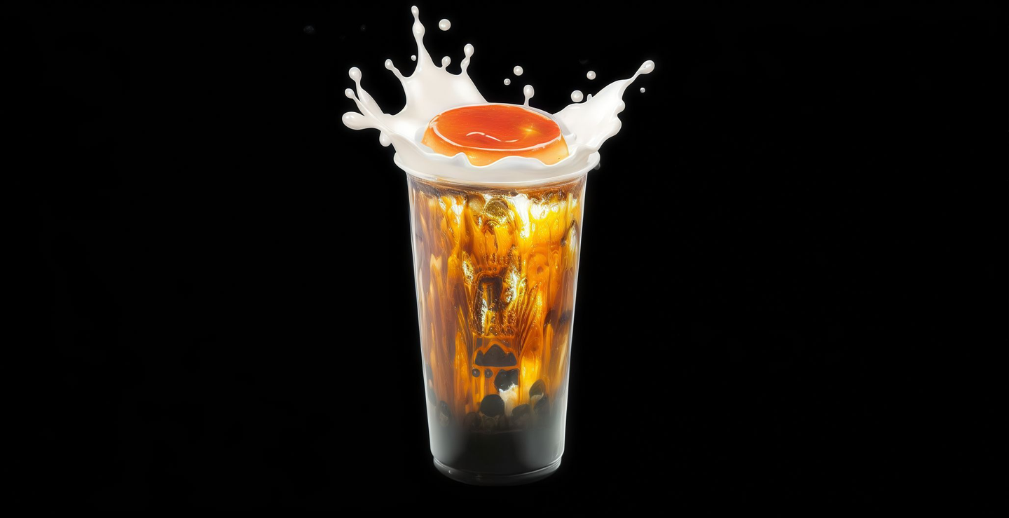 Black Sugar Milk With Pearl And Brulee