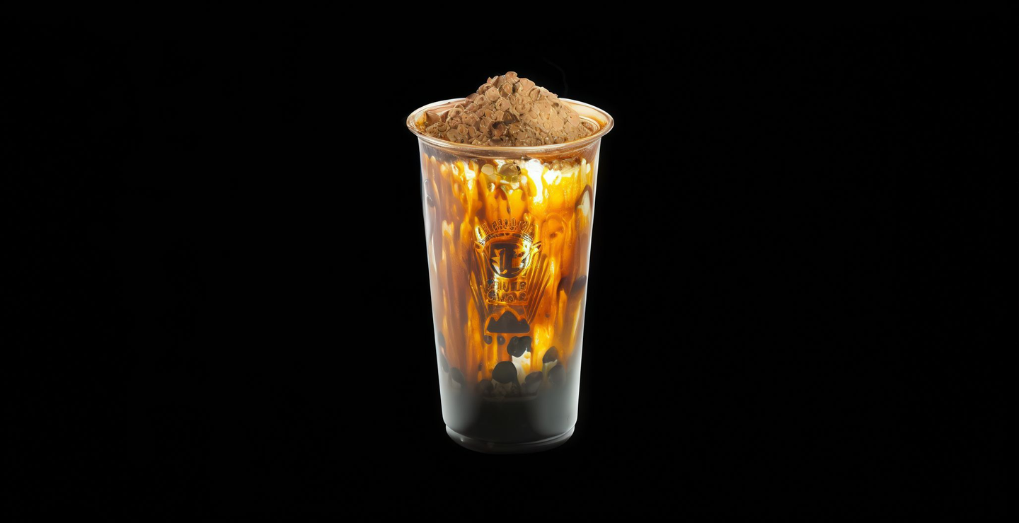 Black Sugar Milk With Boba W Pearl And Chocolate - Cold