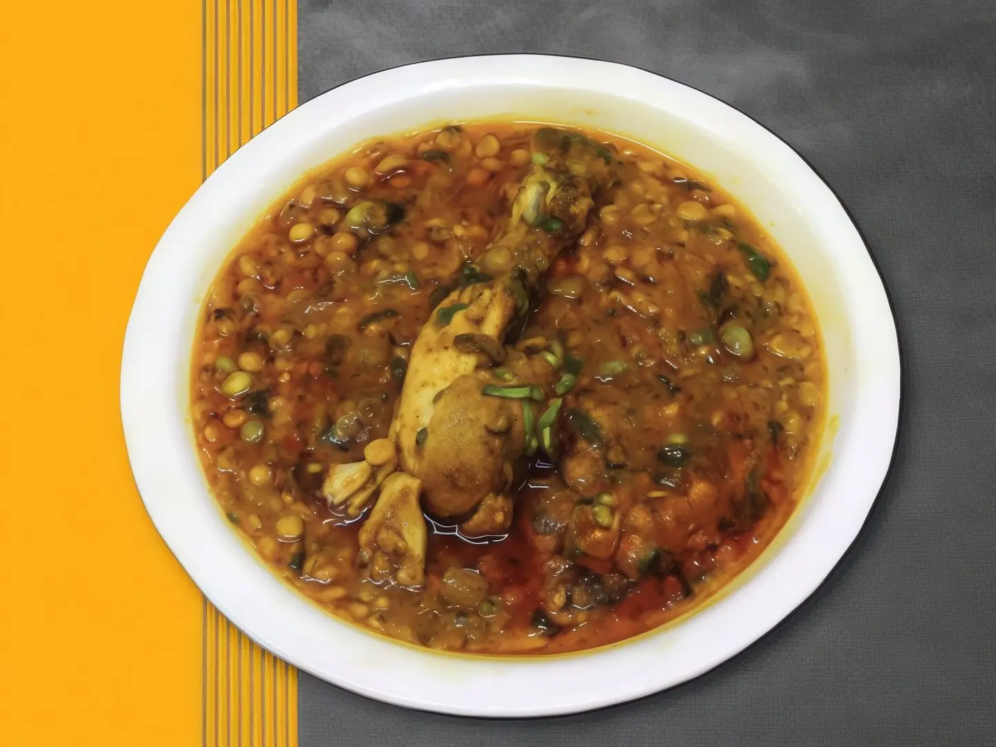 دجاج وفول - مرغ جناي