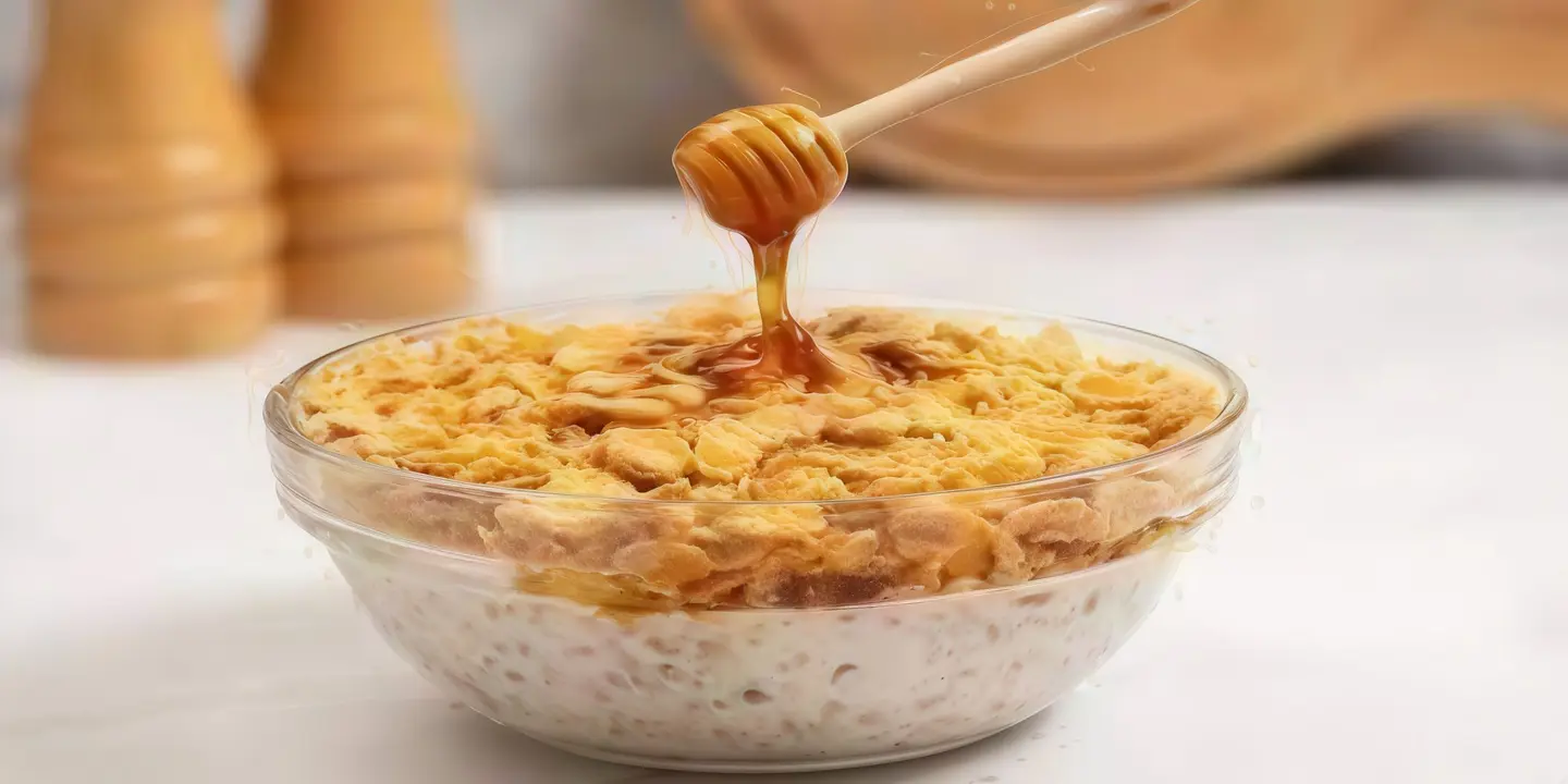 معصوب قشطة مع حليب