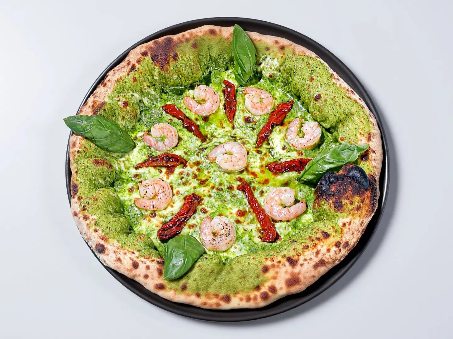 Pesto Shrimp Pizza
