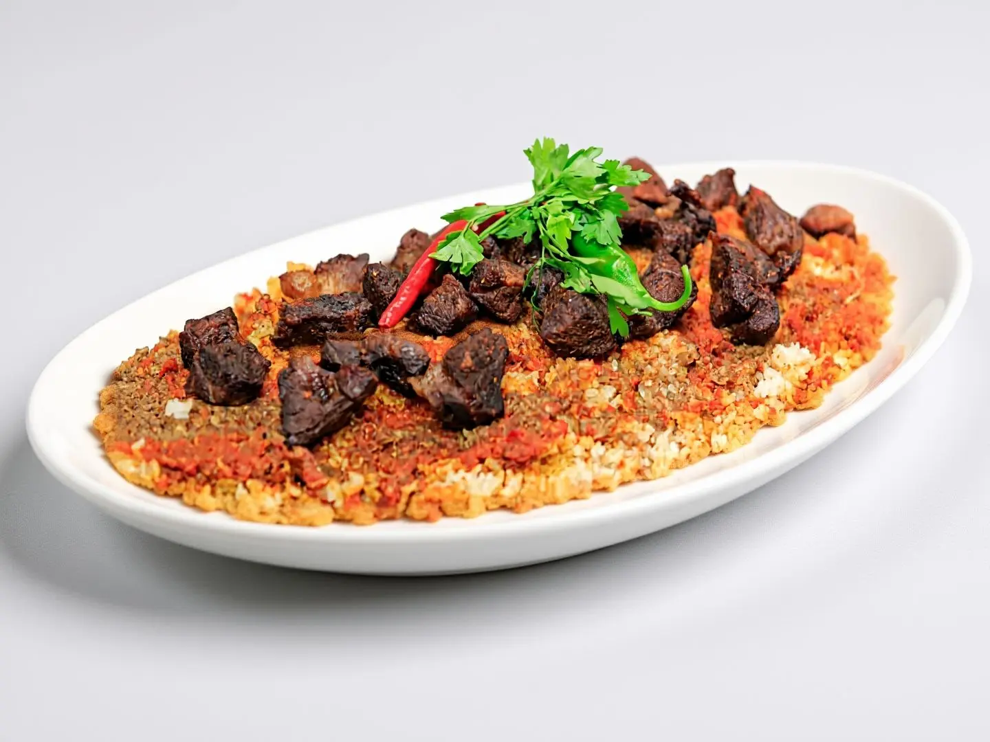 فته مصرية مع اللحم المحمر