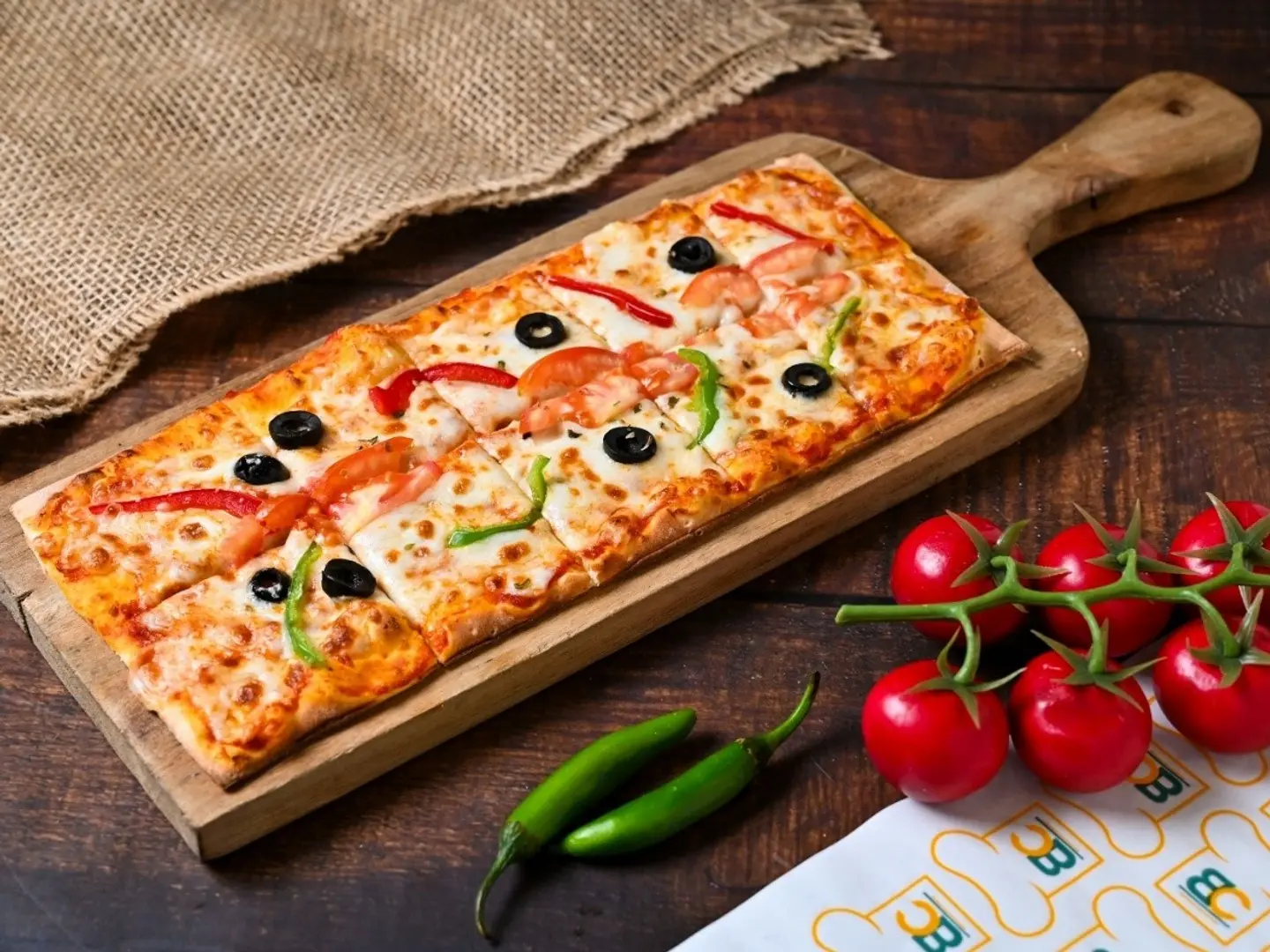 بيتزا خضار مستطيل