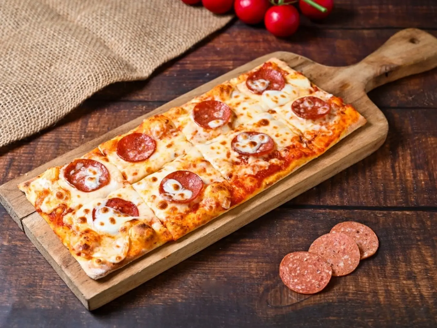 بيتزا بيبروني مستطيل