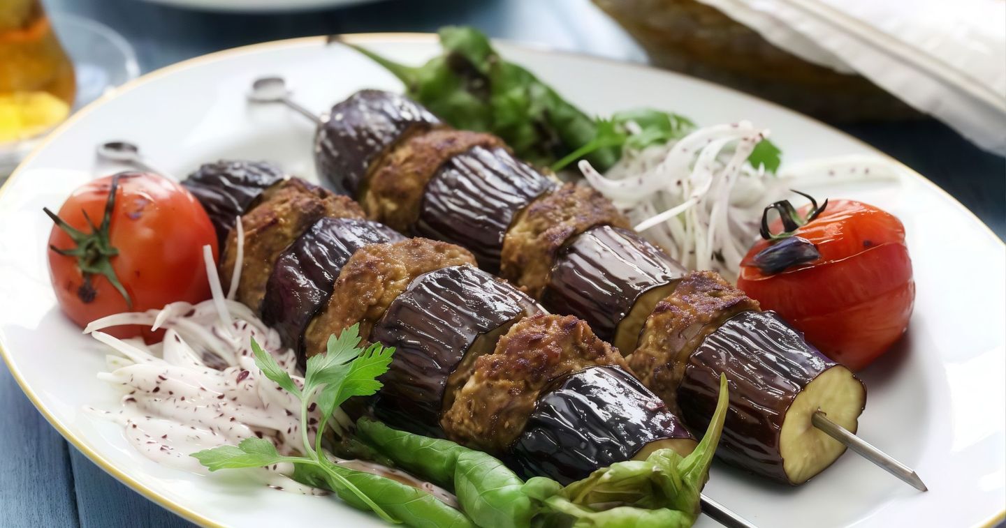 Eggplant Kebab With Tahini - One Person