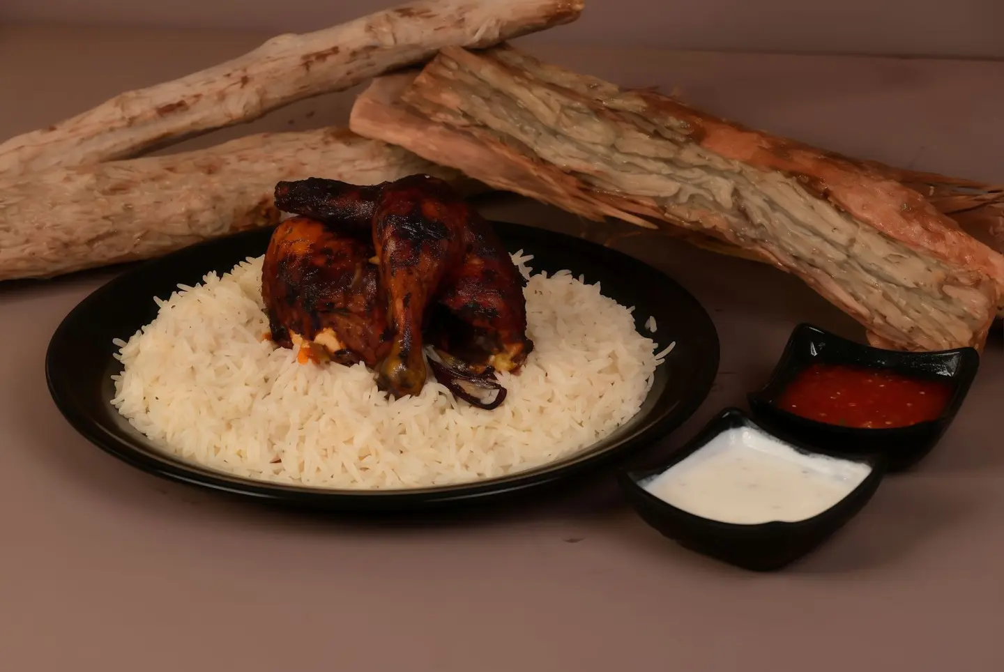 نصف حبة دجاج لوبيان مع الأرز