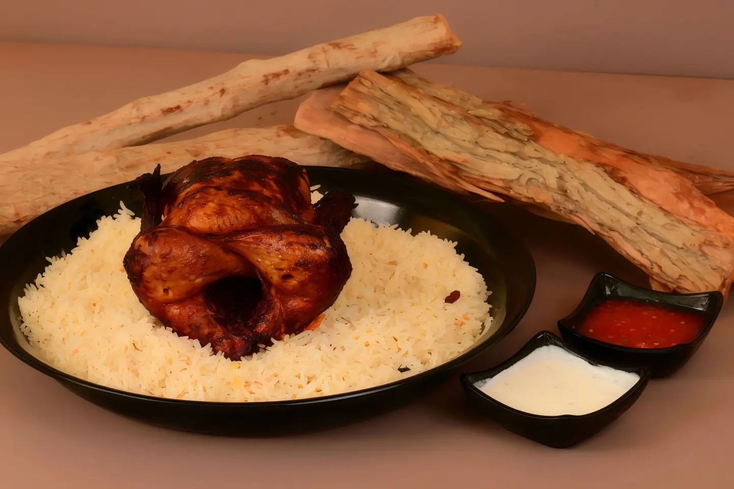 حبة دجاج سعدية مع نفرين أرز