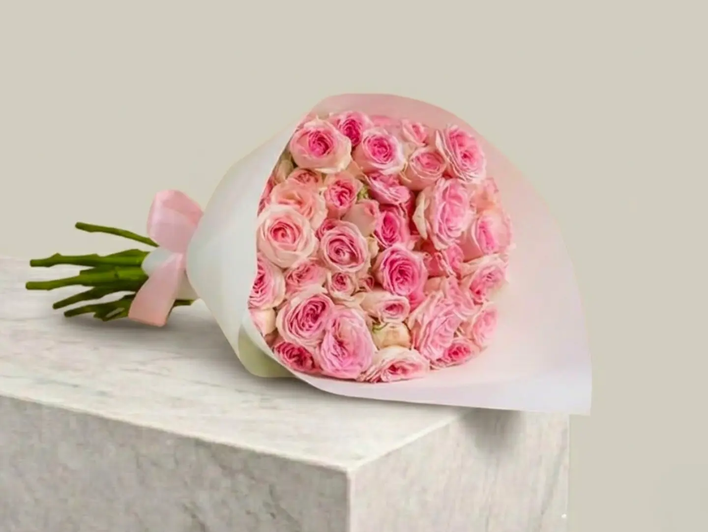 Pink Whisper Roses Bouquet