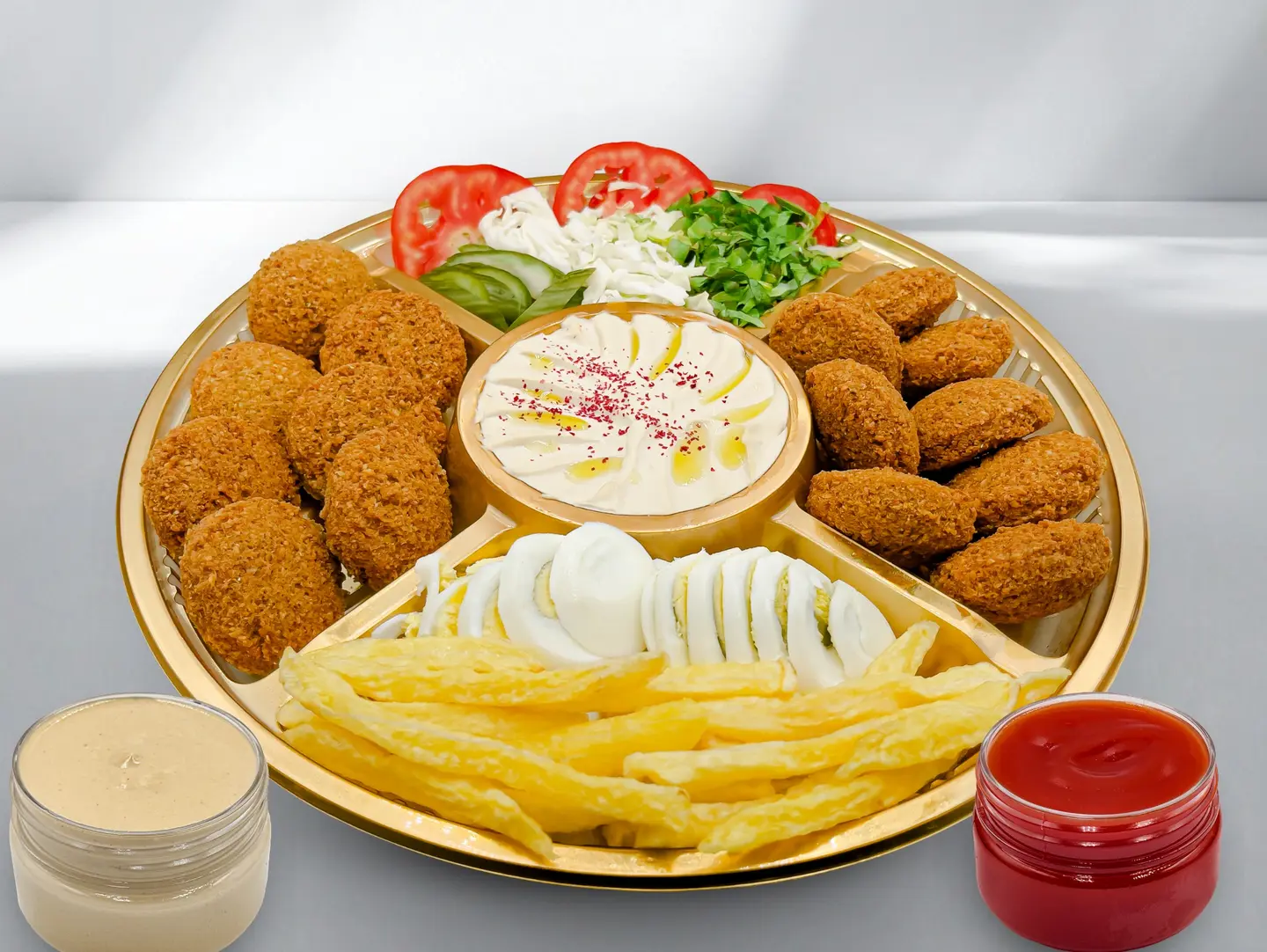 صحن فلافل وسط