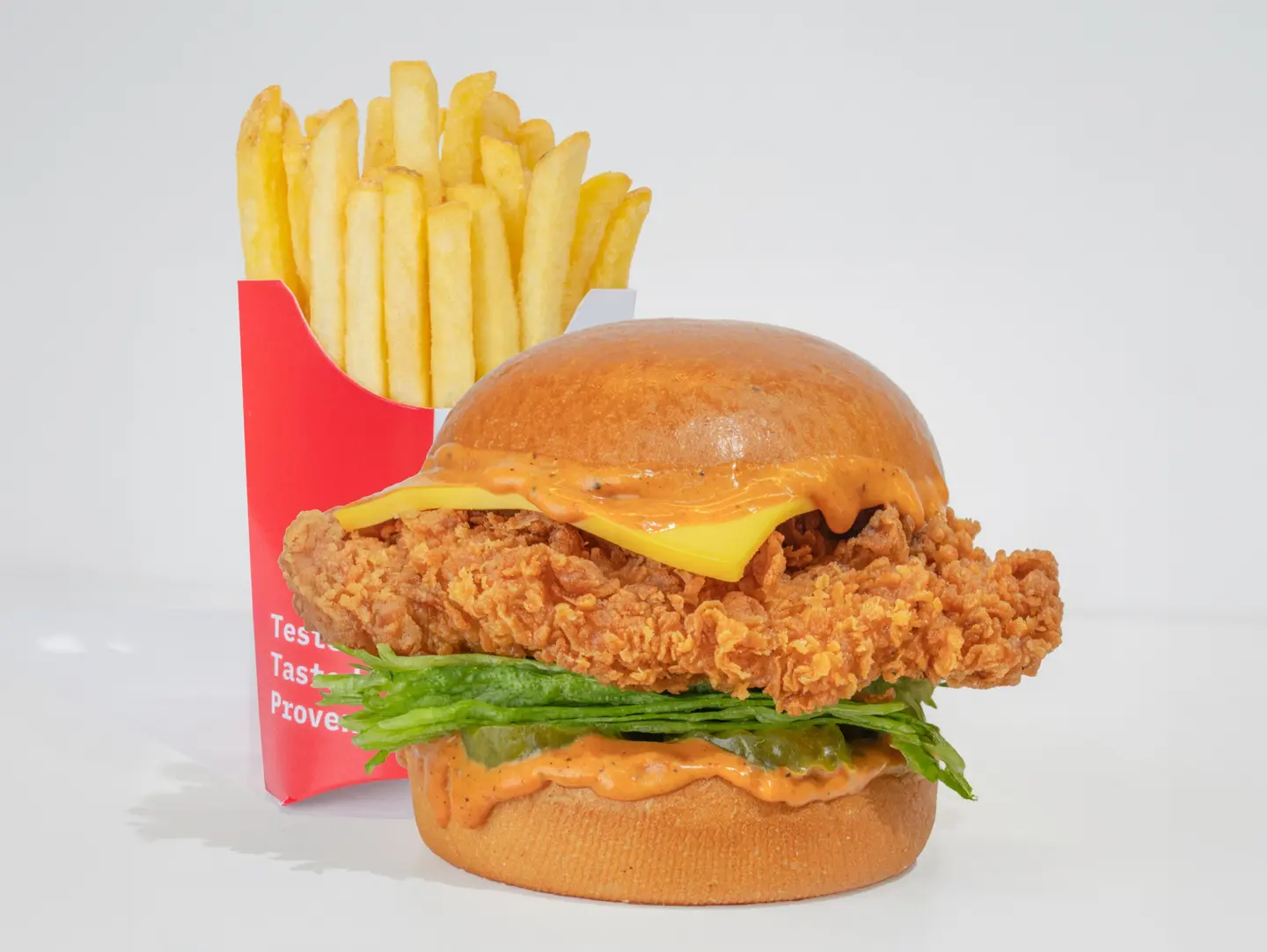 Spicy Buckles Burger With Fries - Burger