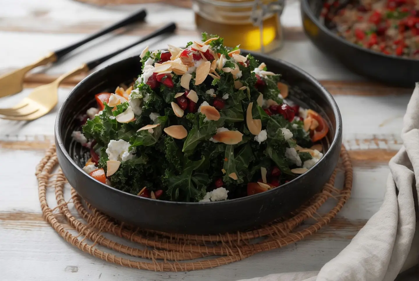Kale Sabzi With Feta Cheese