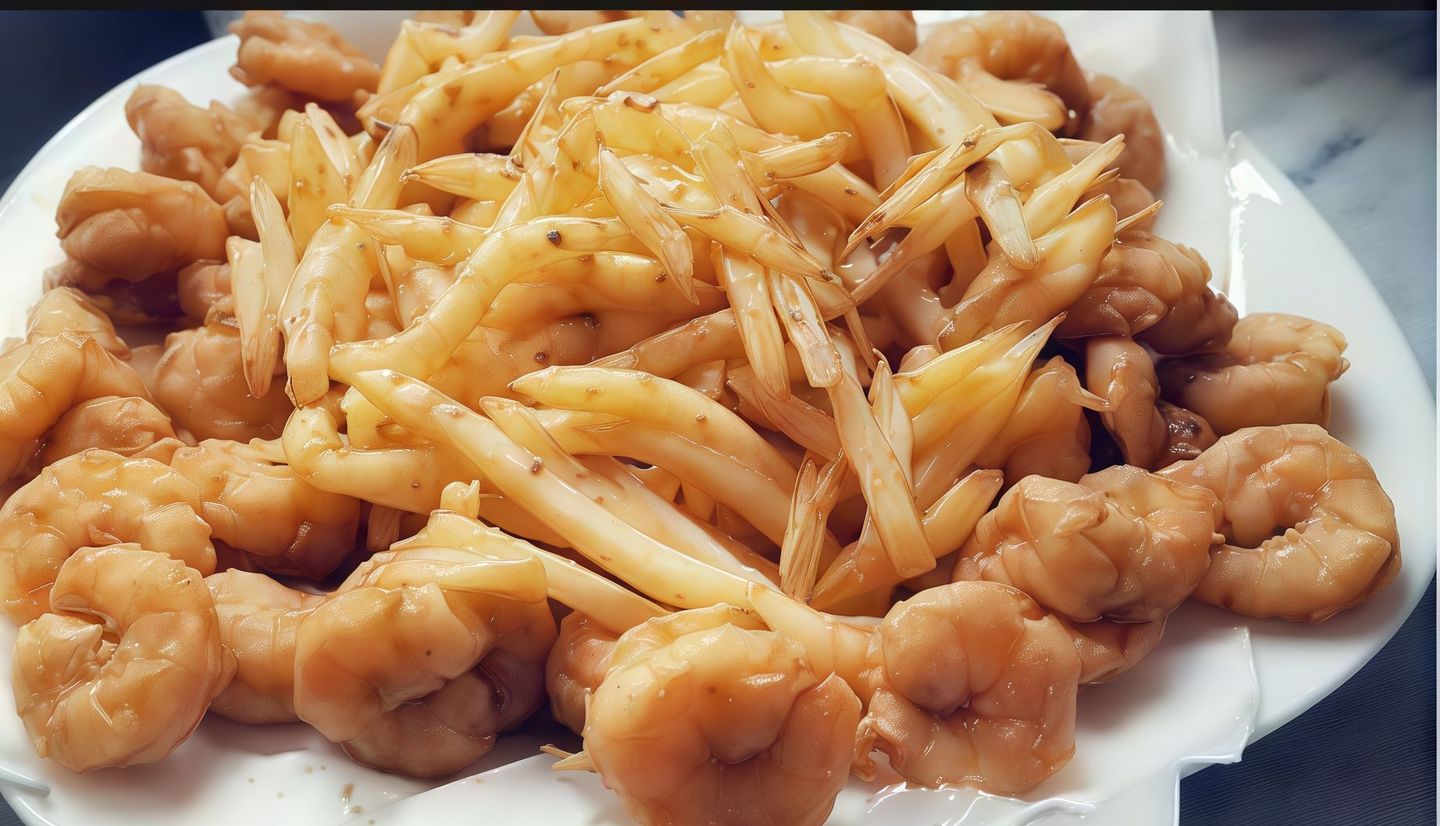 جمبري مقلي مع بطاطس