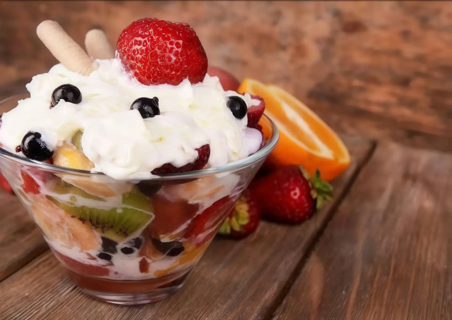 Fruit Salad With Ice Cream