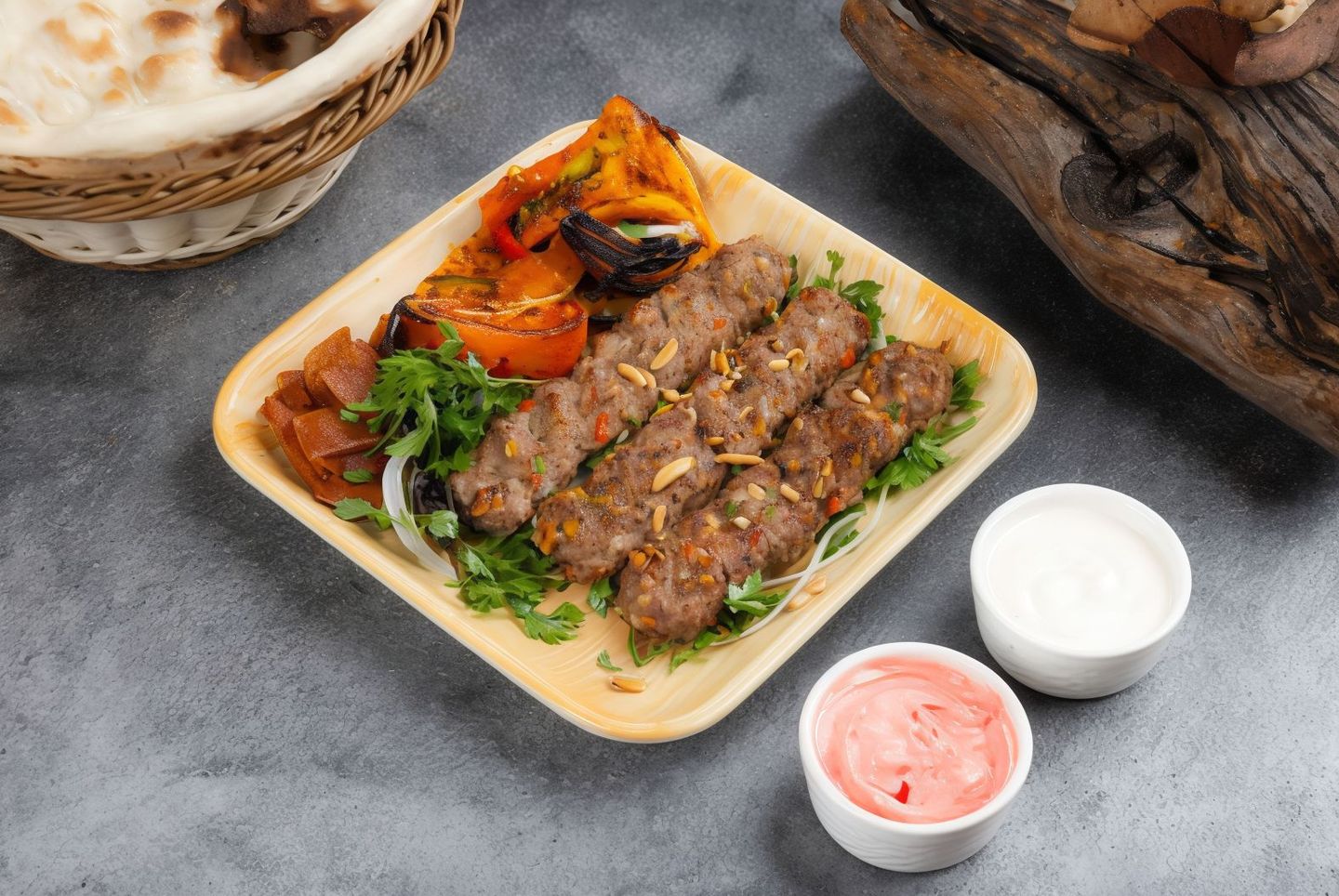 كباب لحم نعيمي بالجبن والمكسرات