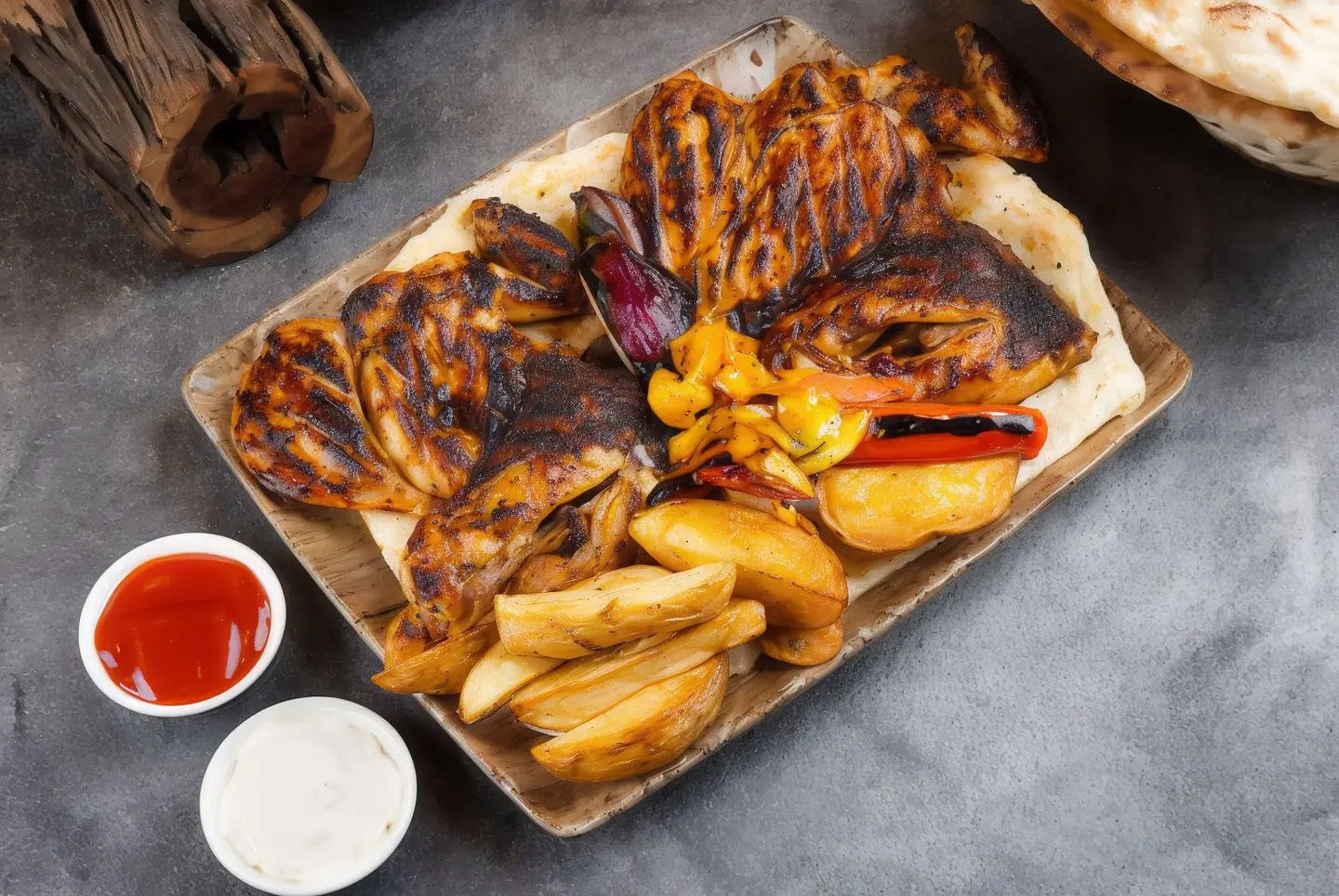 Charcoal Grilled Beans With Potatoes And Bread