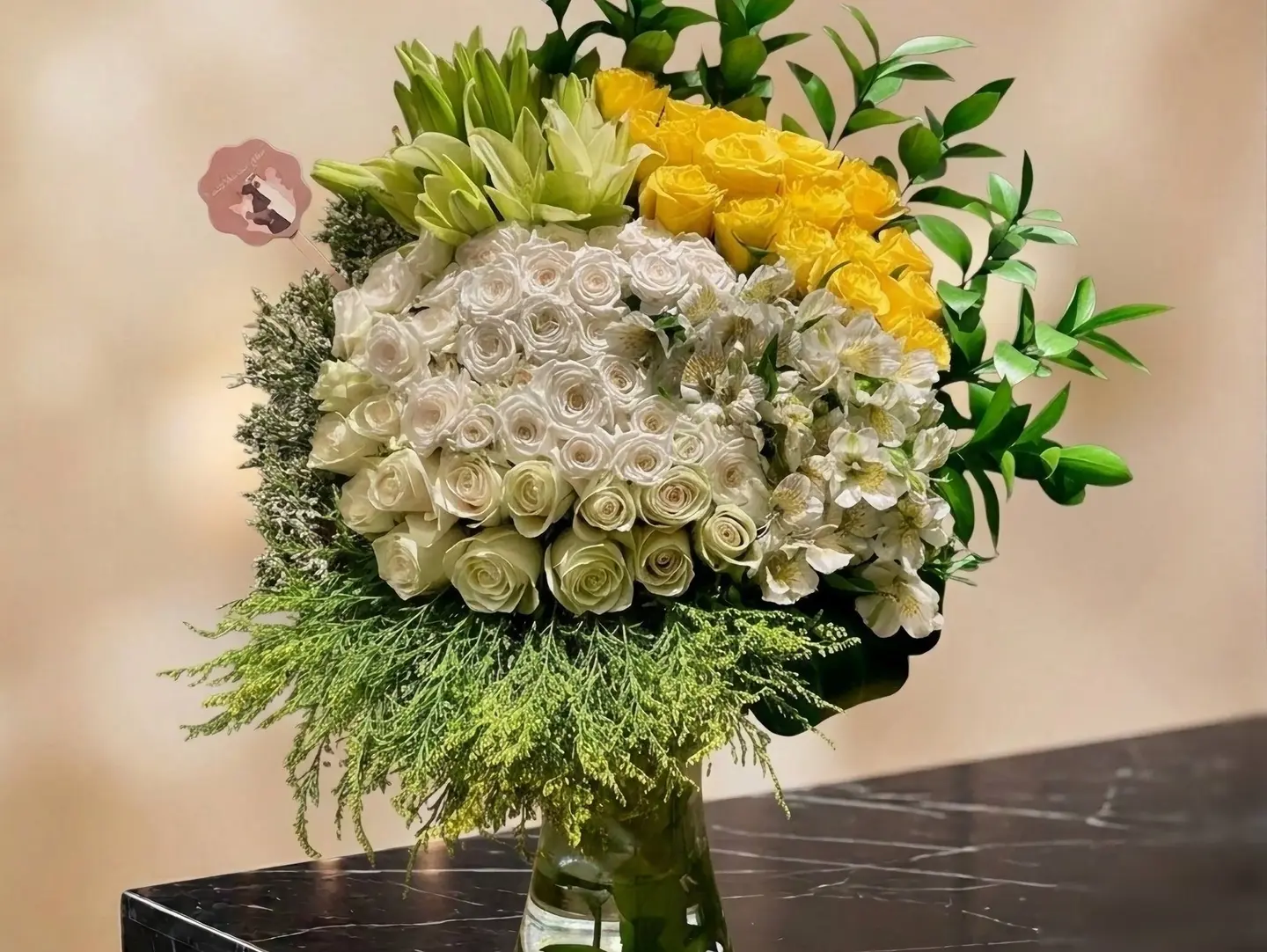 White And Yellow Big Vase
