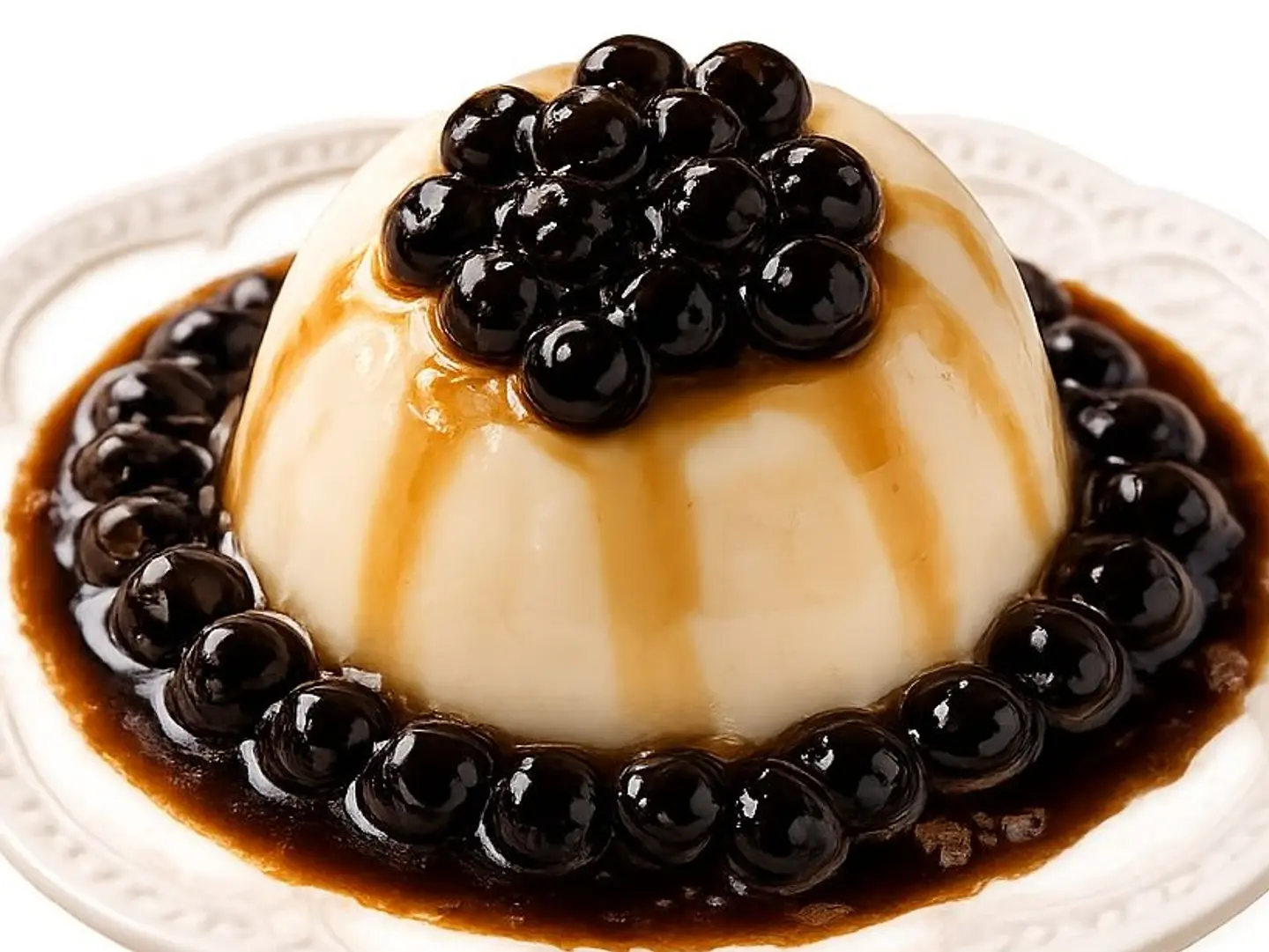 Silky Tofu Pudding With Brown Sugar Boba