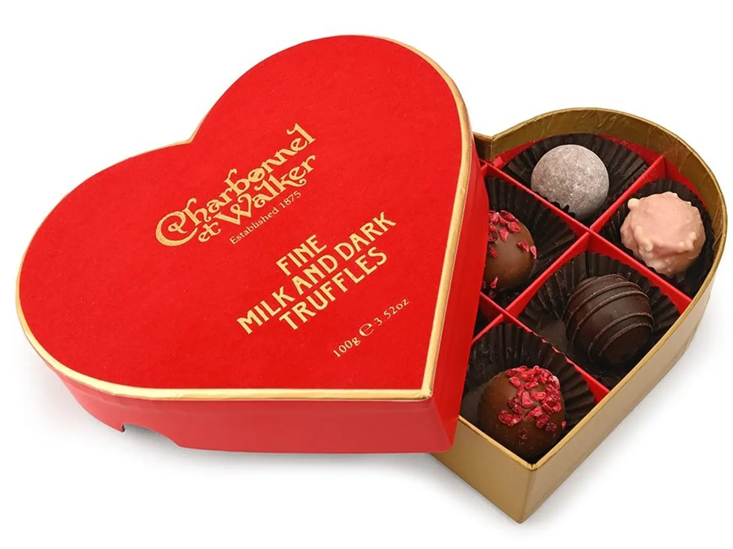 قلب الفيلفت الاحمر - ترفل الشوكولاتة بالحليب والشوكولاتة الداكنة