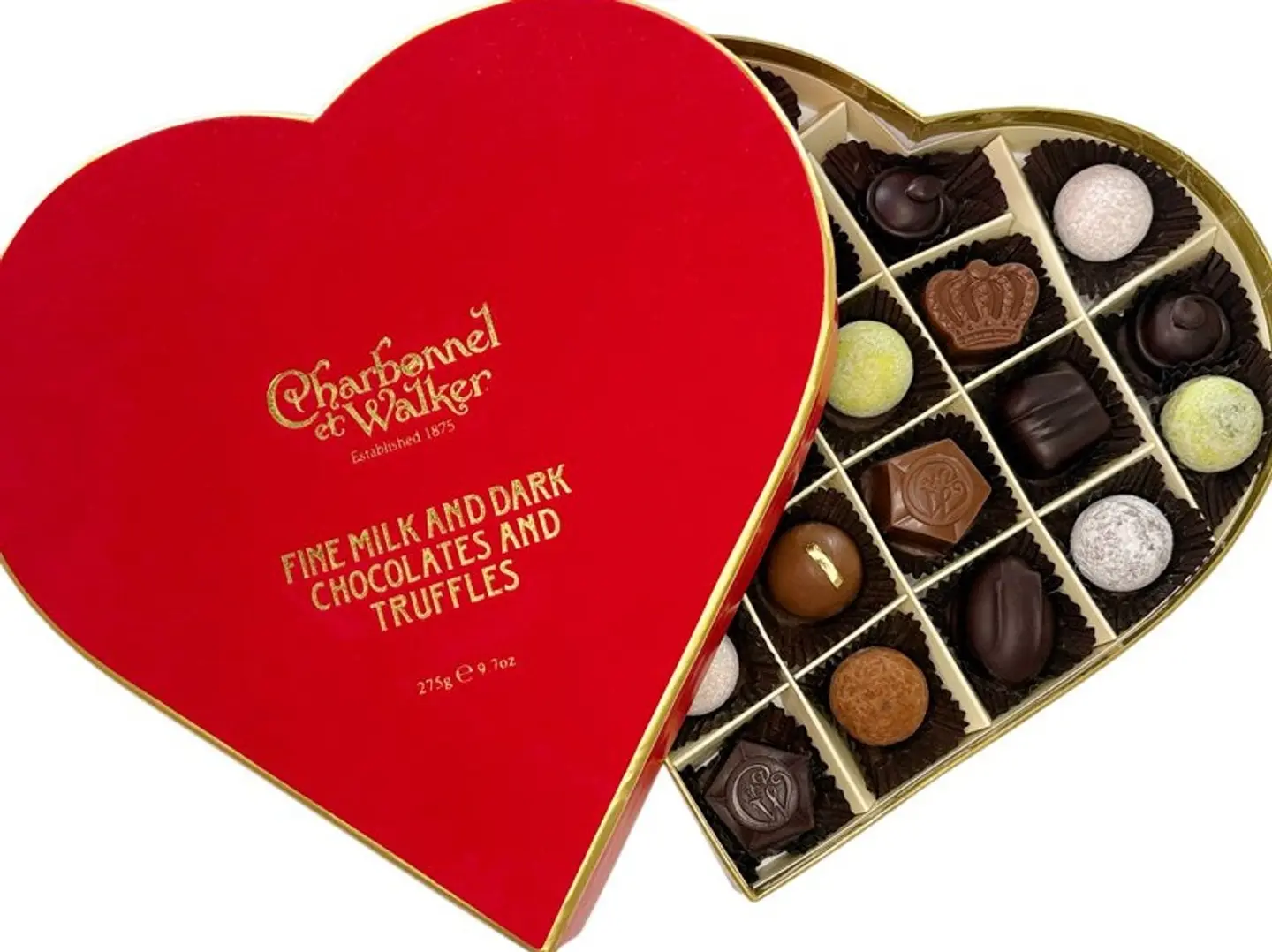 قلب الفيلفت الاحمر - ترفل الشوكولاتة بالحليب والشوكولاتة الداكنة