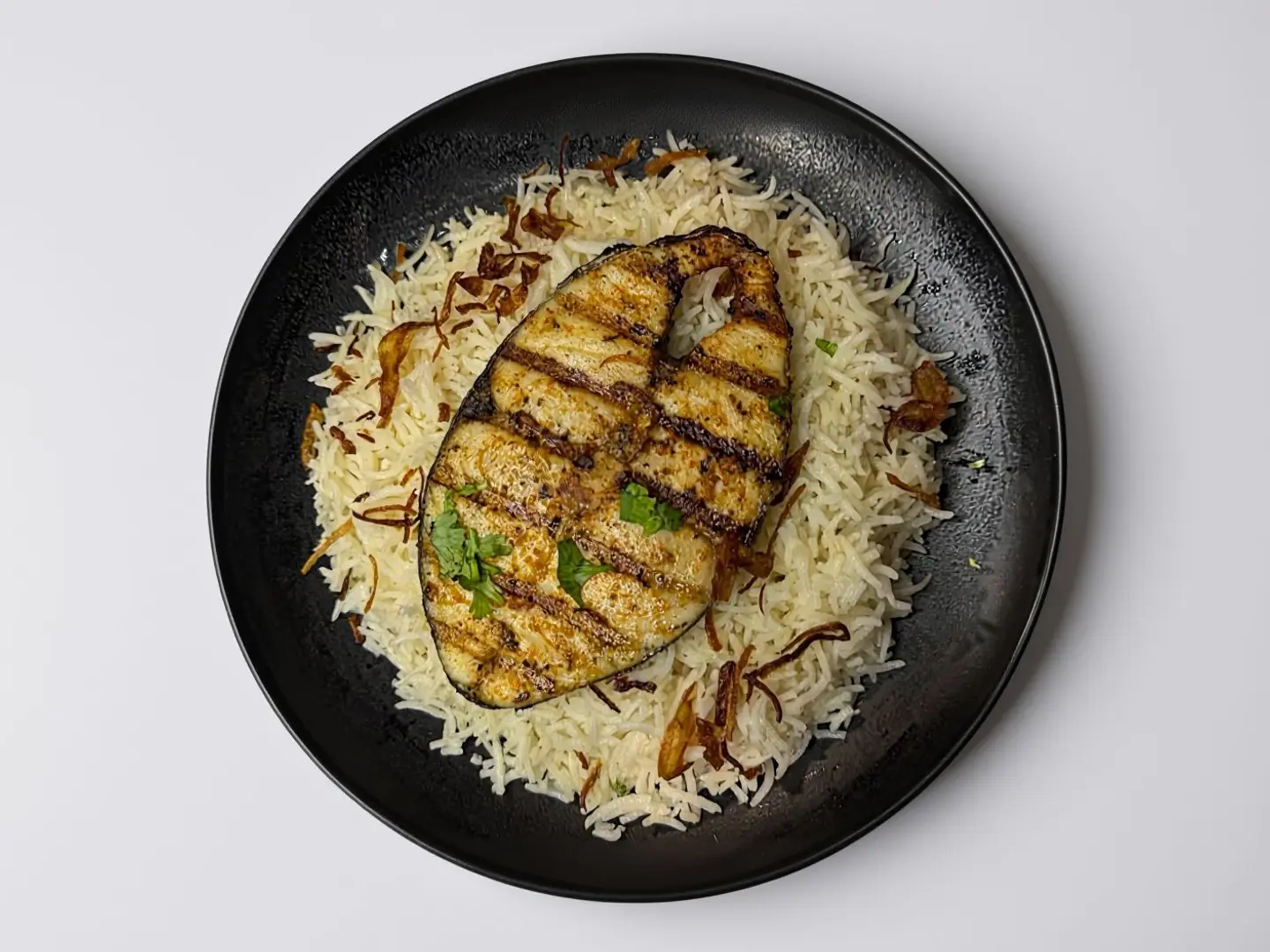 Grilled Kingfish With Rice