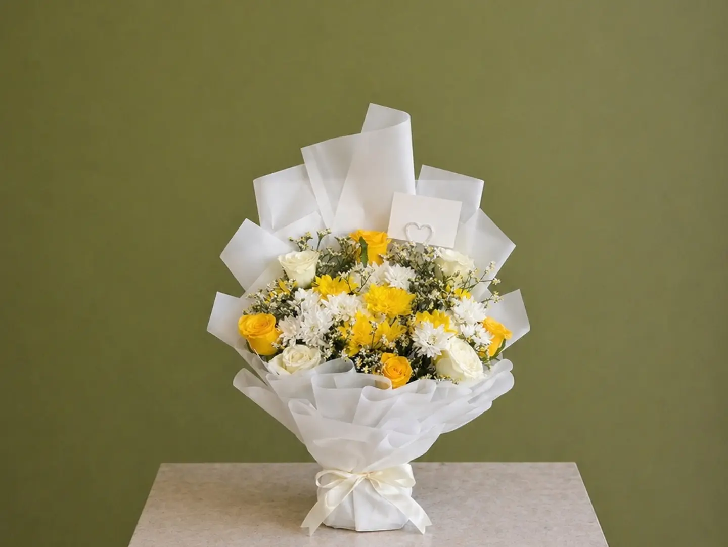 White & Yellow Flower Bouquet
