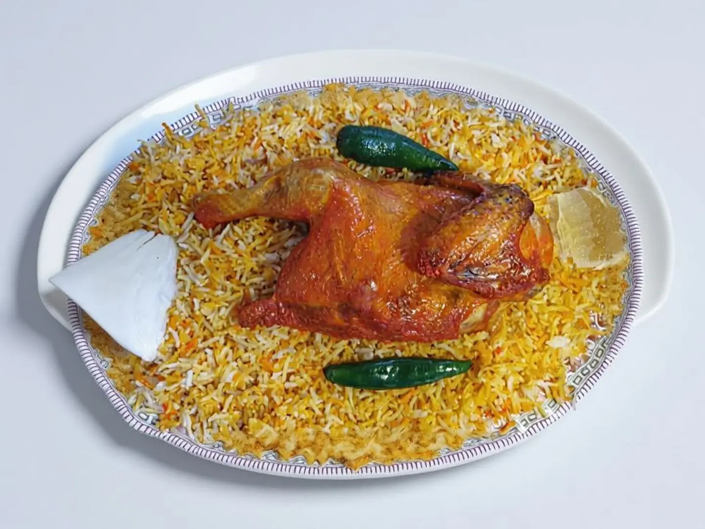 نصف كبسة دجاج مع رز