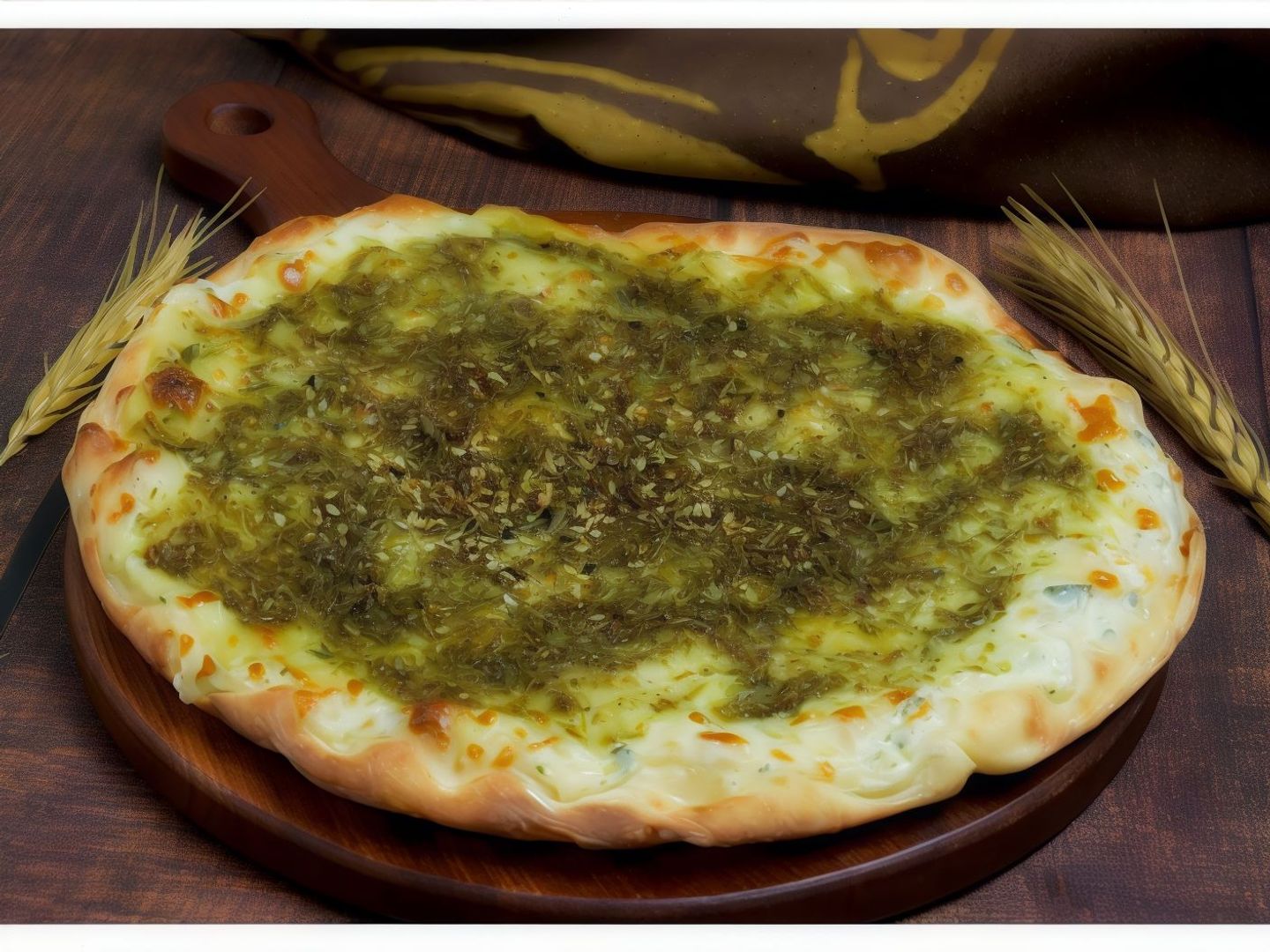 جبن عكاوي بالزعتر دائري